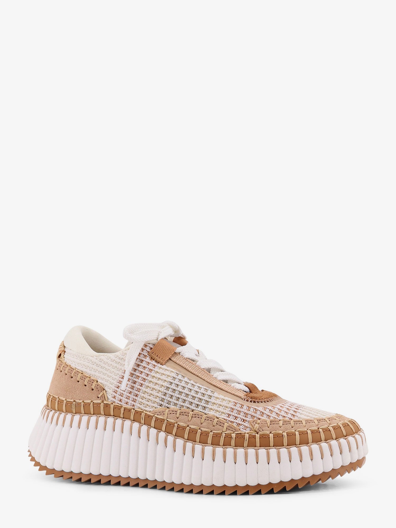 Chloé Mesh Nama Low-top Sneakers With Suede Inserts