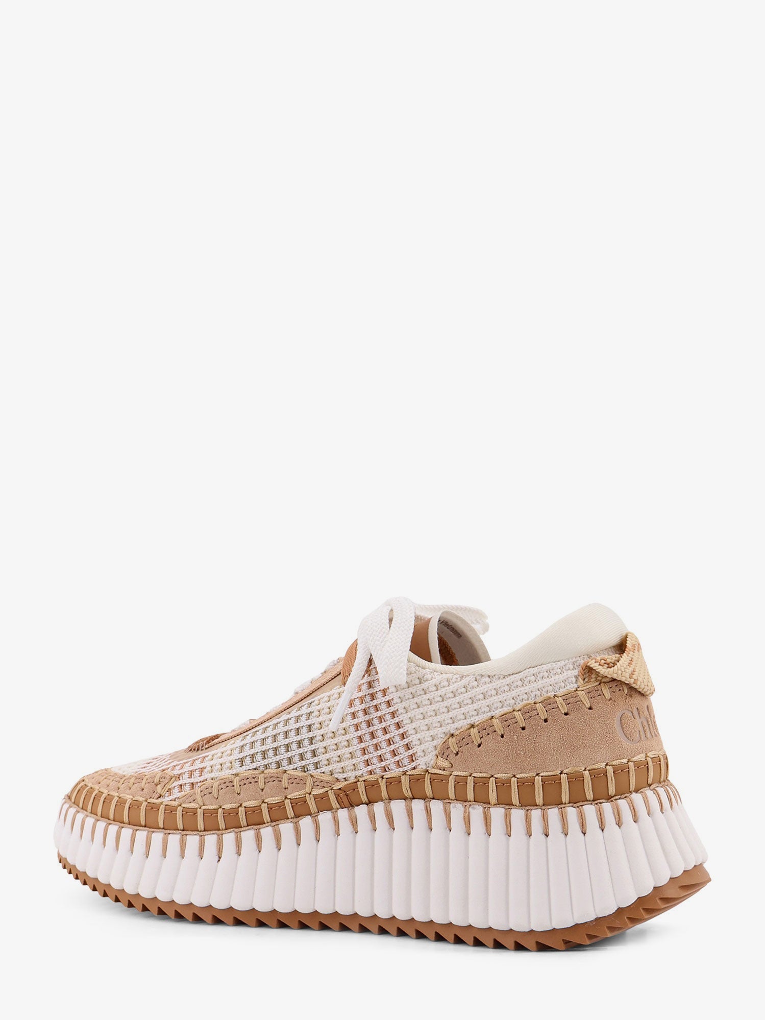 Chloé Mesh Nama Low-top Sneakers With Suede Inserts