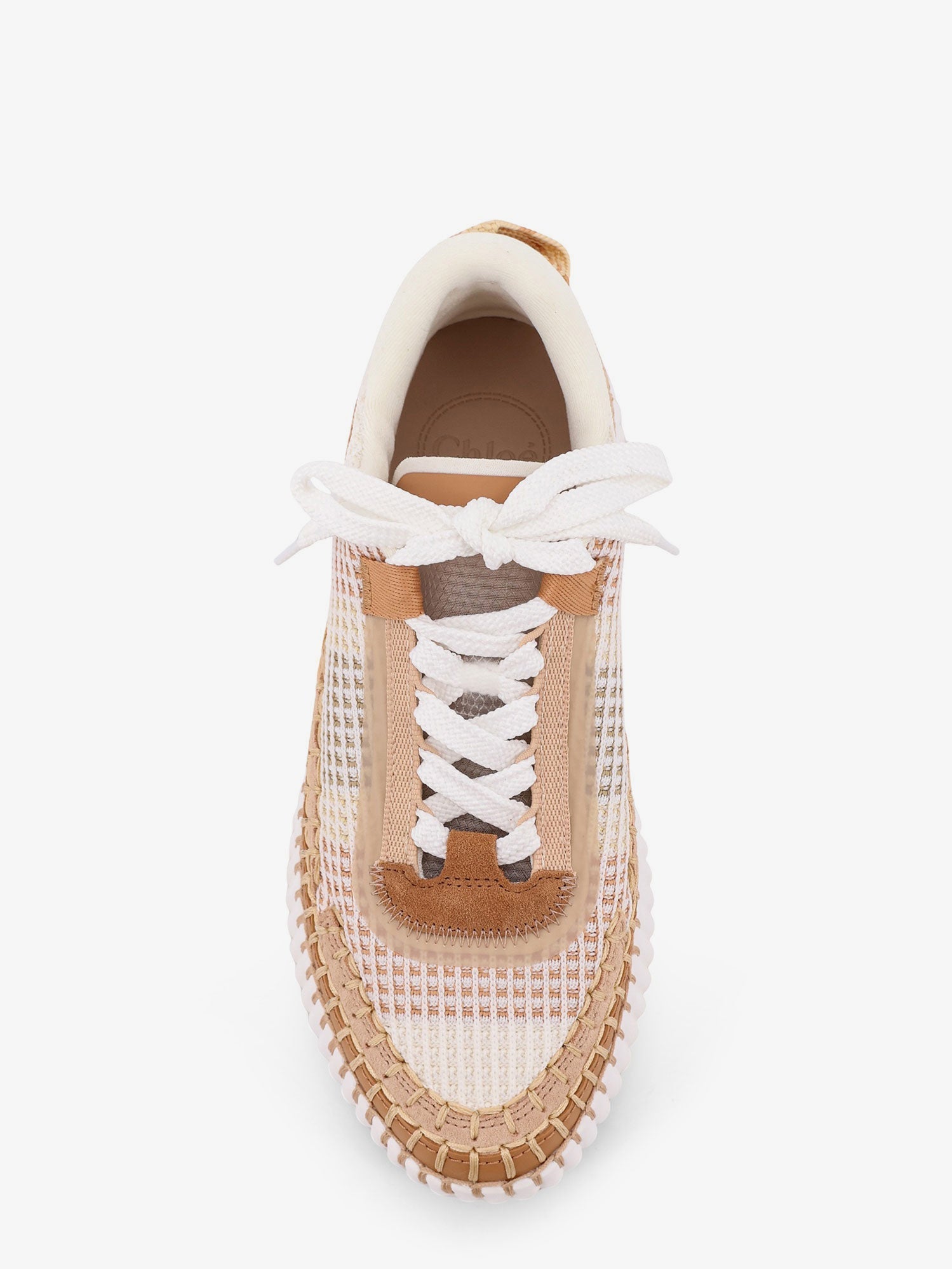 Chloé Mesh Nama Low-top Sneakers With Suede Inserts