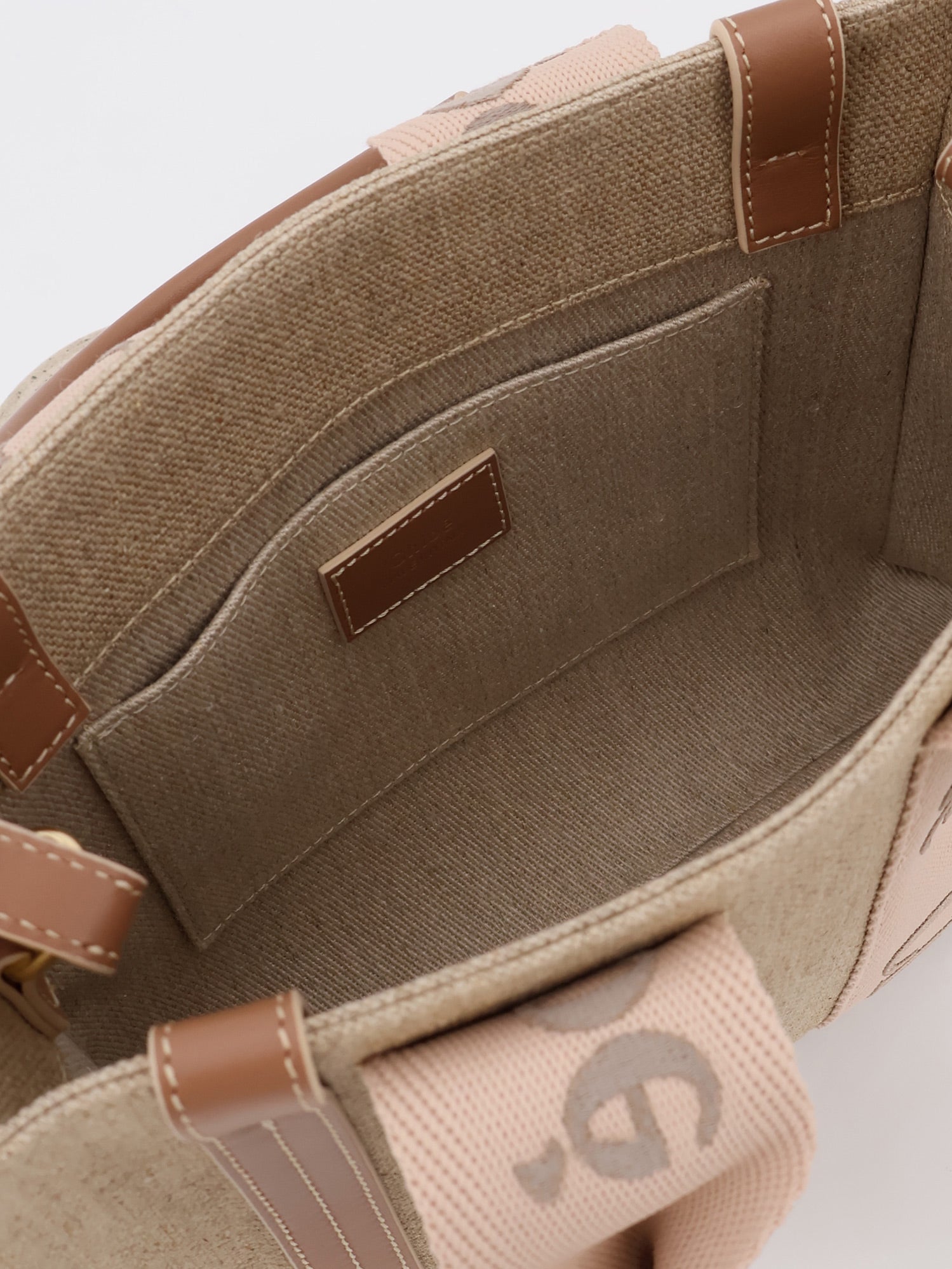 Chloé Woody Linen Canvas And Leather Crossbody Bag