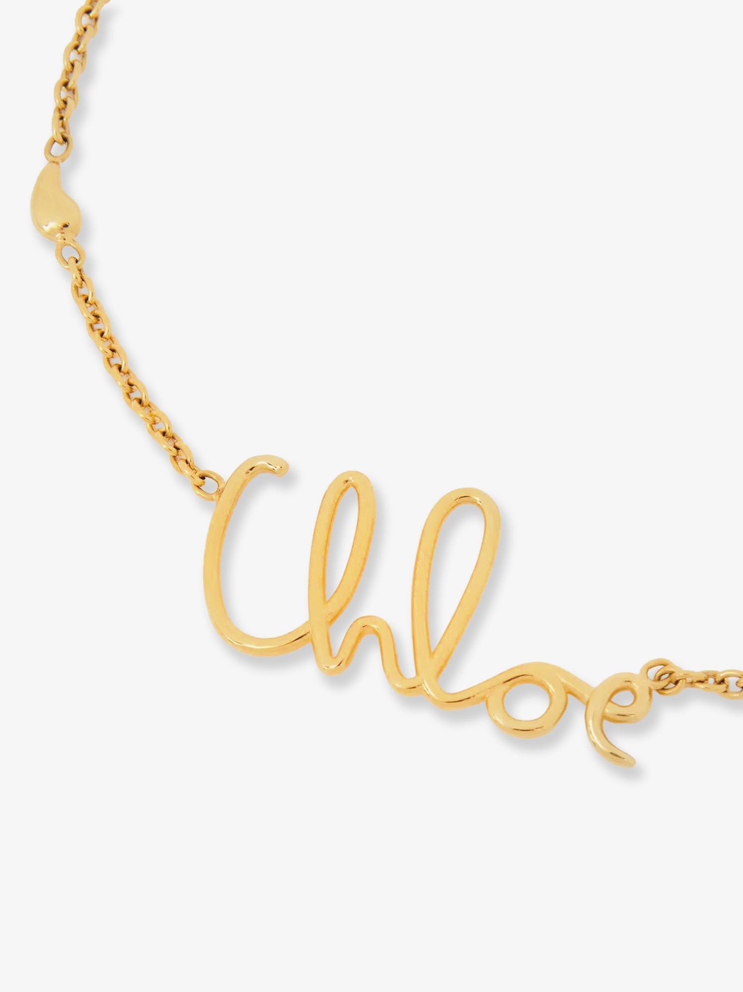 Chloé Brass Necklace With Lettering Logo
