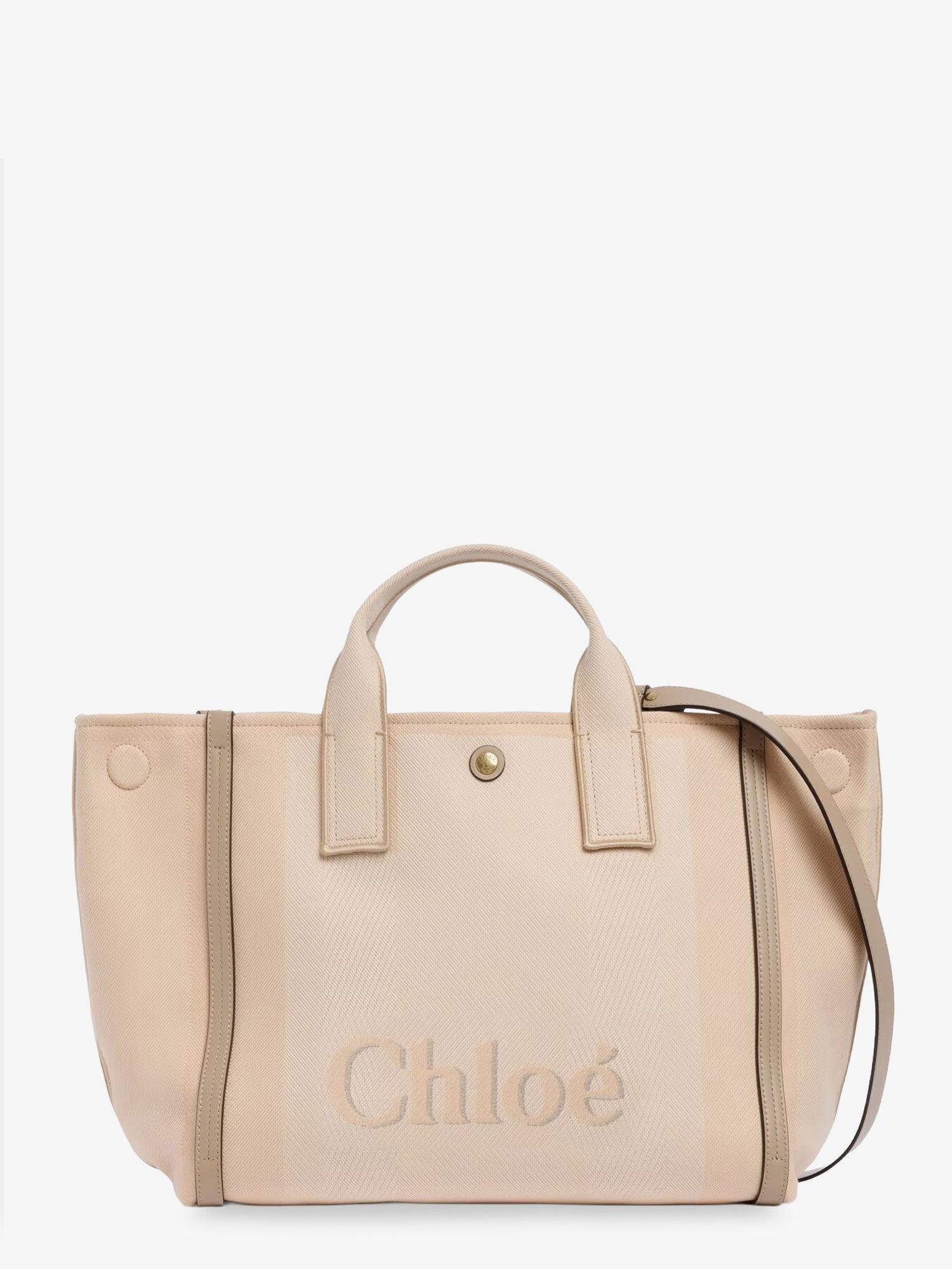 Chloé Chloé Carry Striped Jacquard Fabric Crossbody Bag With Oversized Logo On The Front