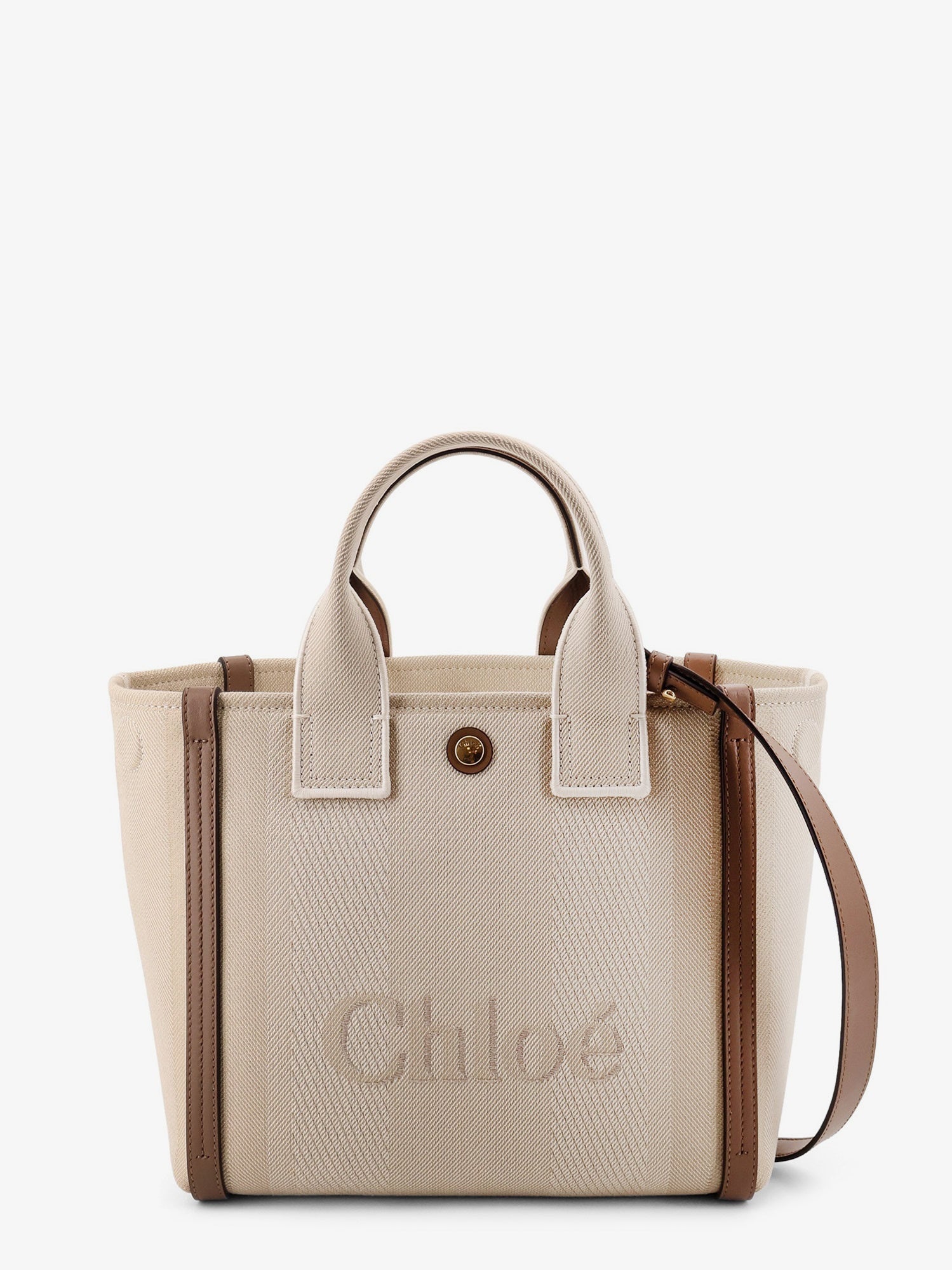 Chloé Chloé Carry Canvas Crossbody Bag With Oversized Logo On The Front