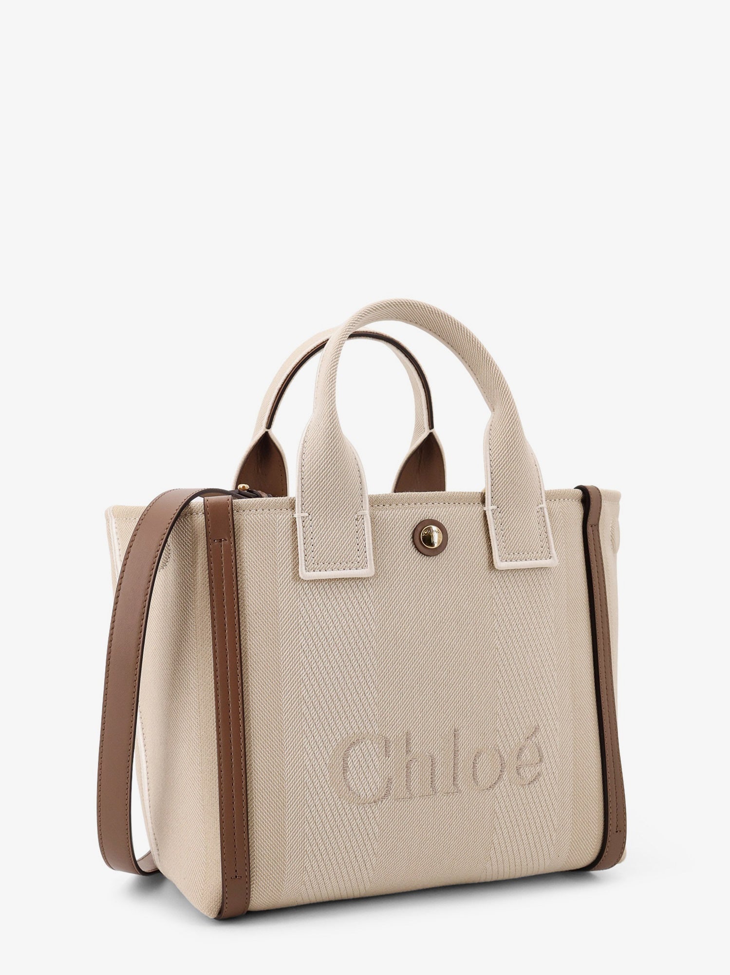 Chloé Chloé Carry Canvas Crossbody Bag With Oversized Logo On The Front