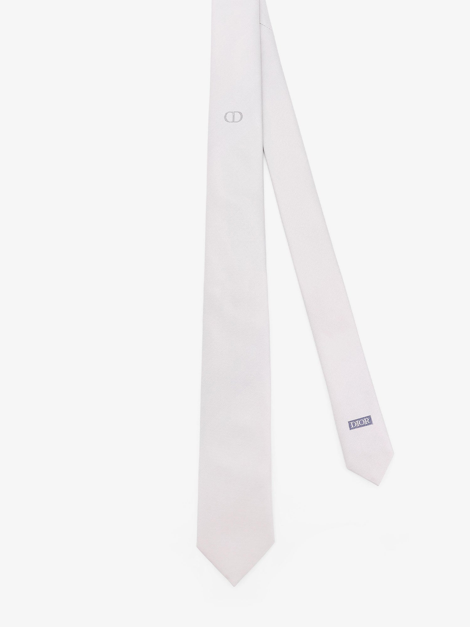 Dior Silk Tie With Embroidered Logo Monogram