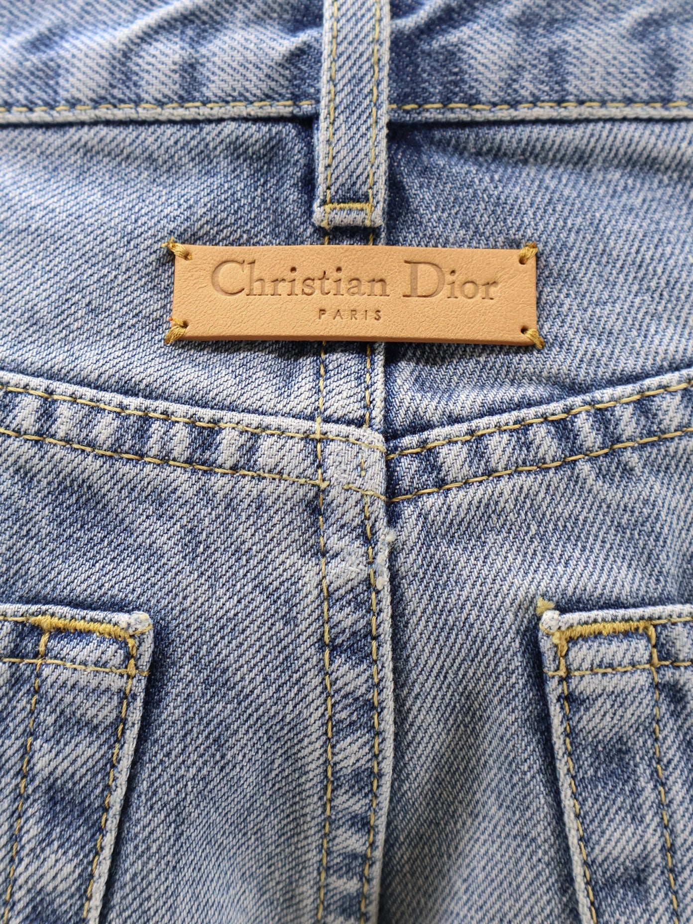 Dior Stonewashed Denim Jeans With Dior Oblique Motif Inside