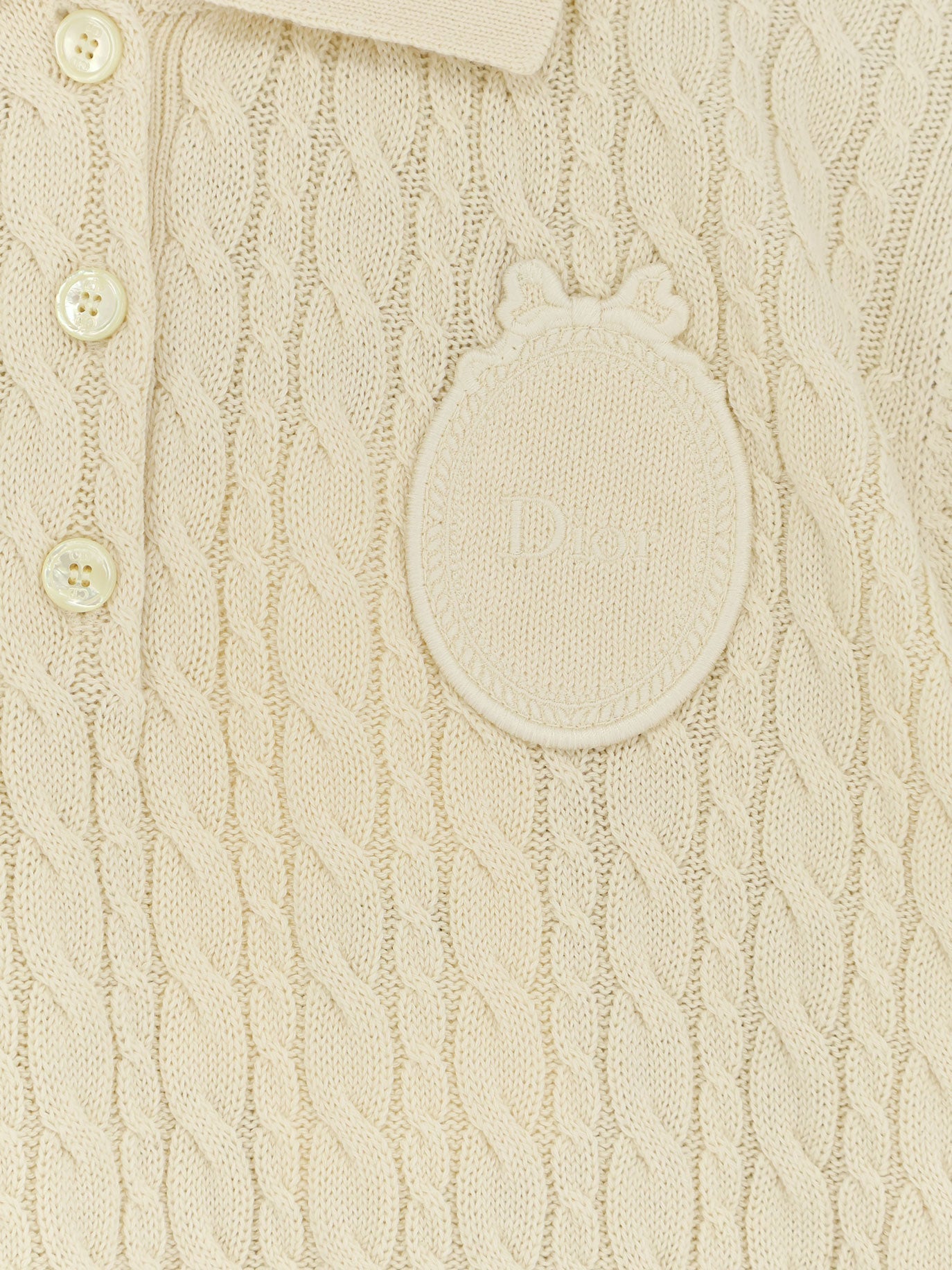 Dior Wool And Cotton Blend Sweater With Embroidered Logo On The Front