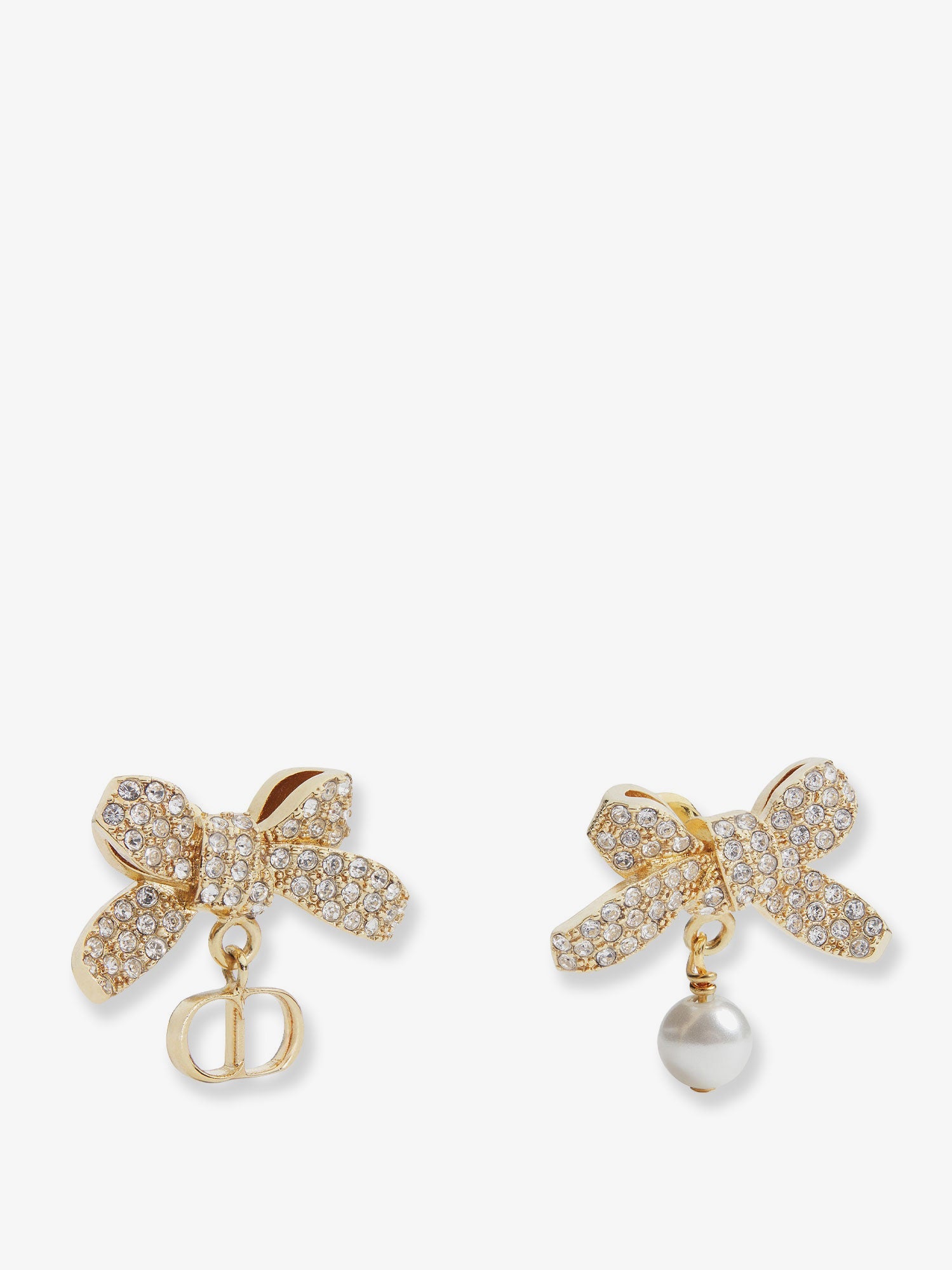Dior Metal Earrings With Pearls And Crystals