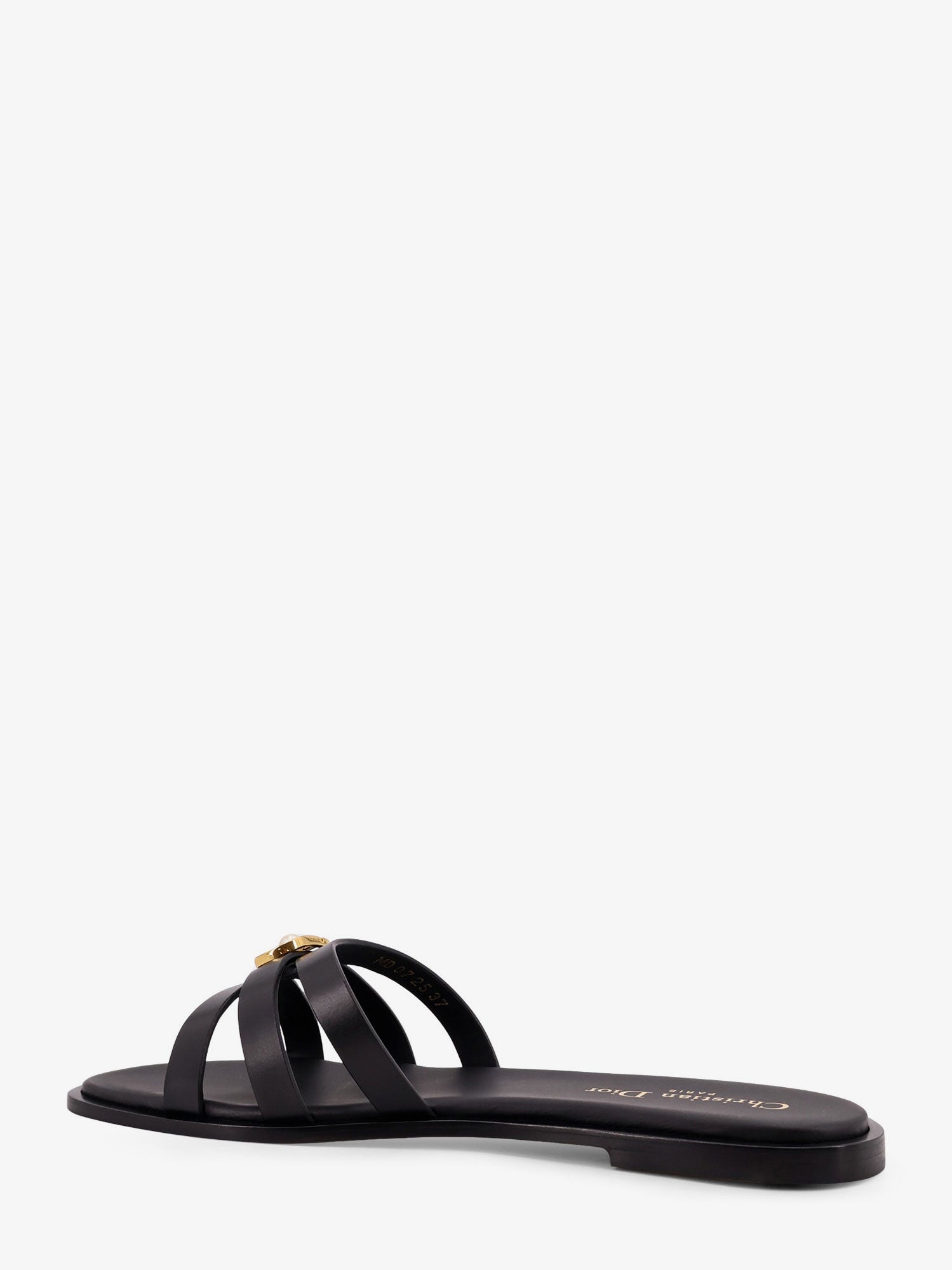 Dior 30m Leather Sandals With Metal Cd Logo