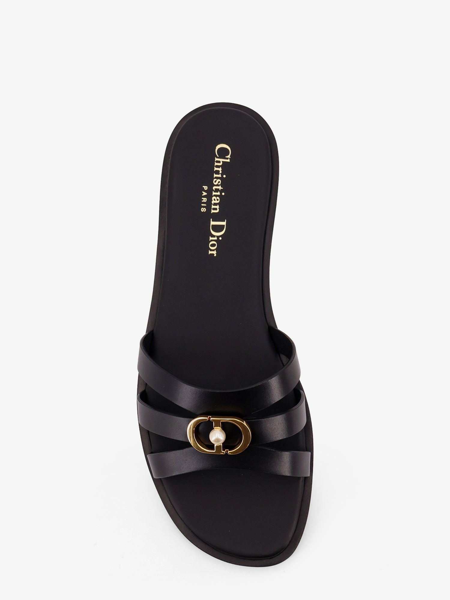 Dior 30m Leather Sandals With Metal Cd Logo