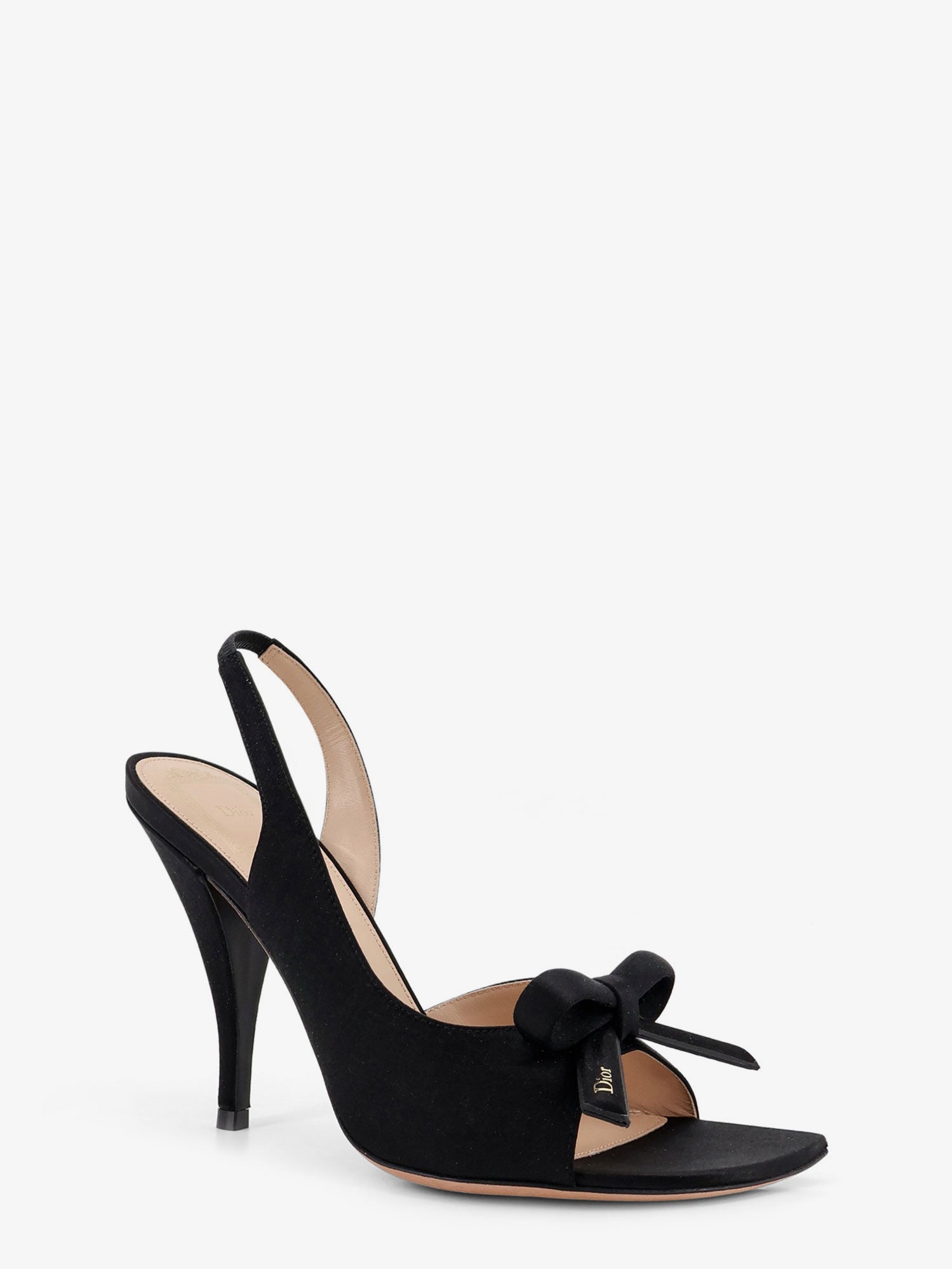 Dior Dior Bow Satin Sandals With Logo Bow Detail