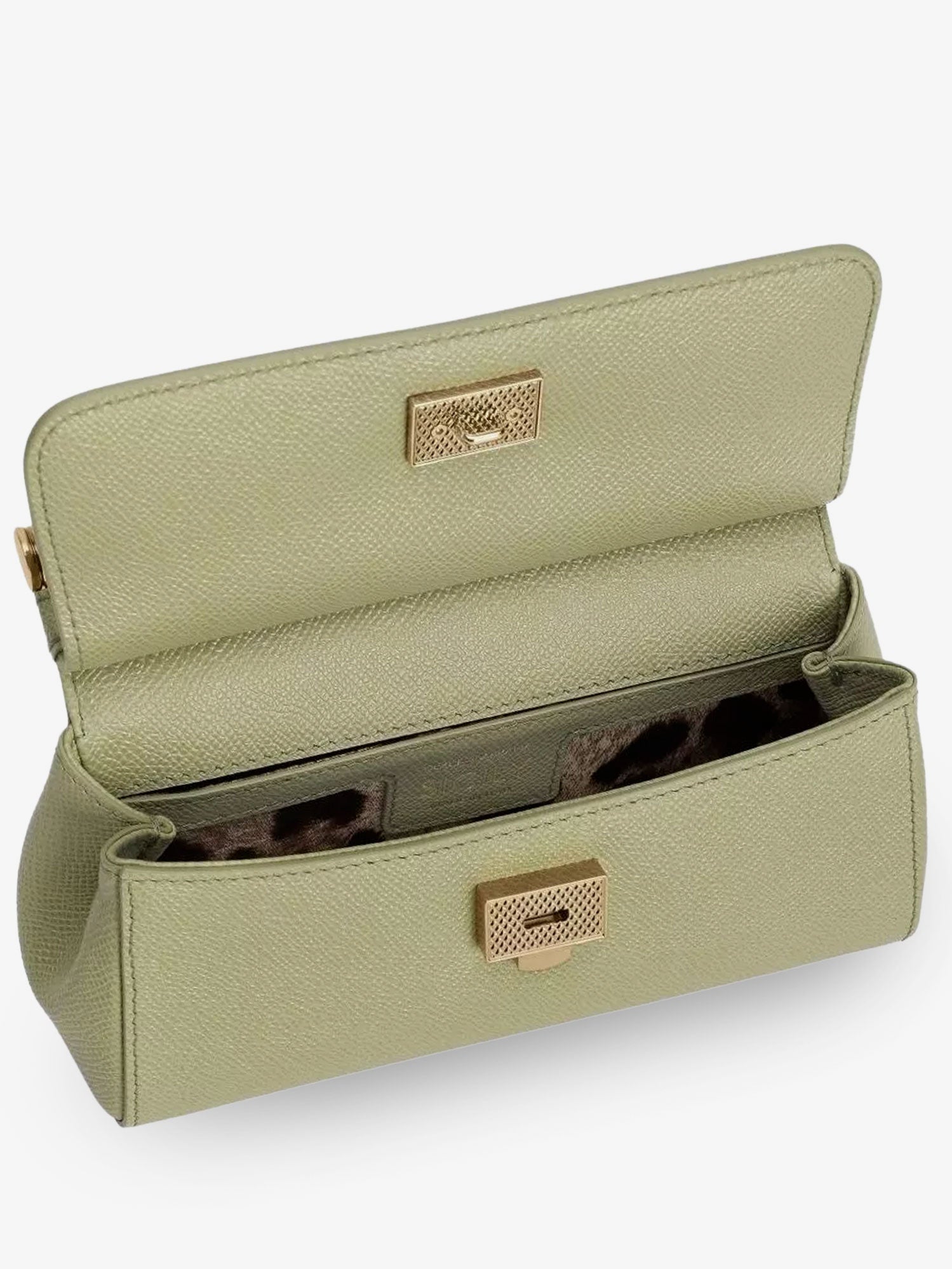 Dolce & Gabbana Sicily Small Leather Shoulder Bag With Metal Logo Patch