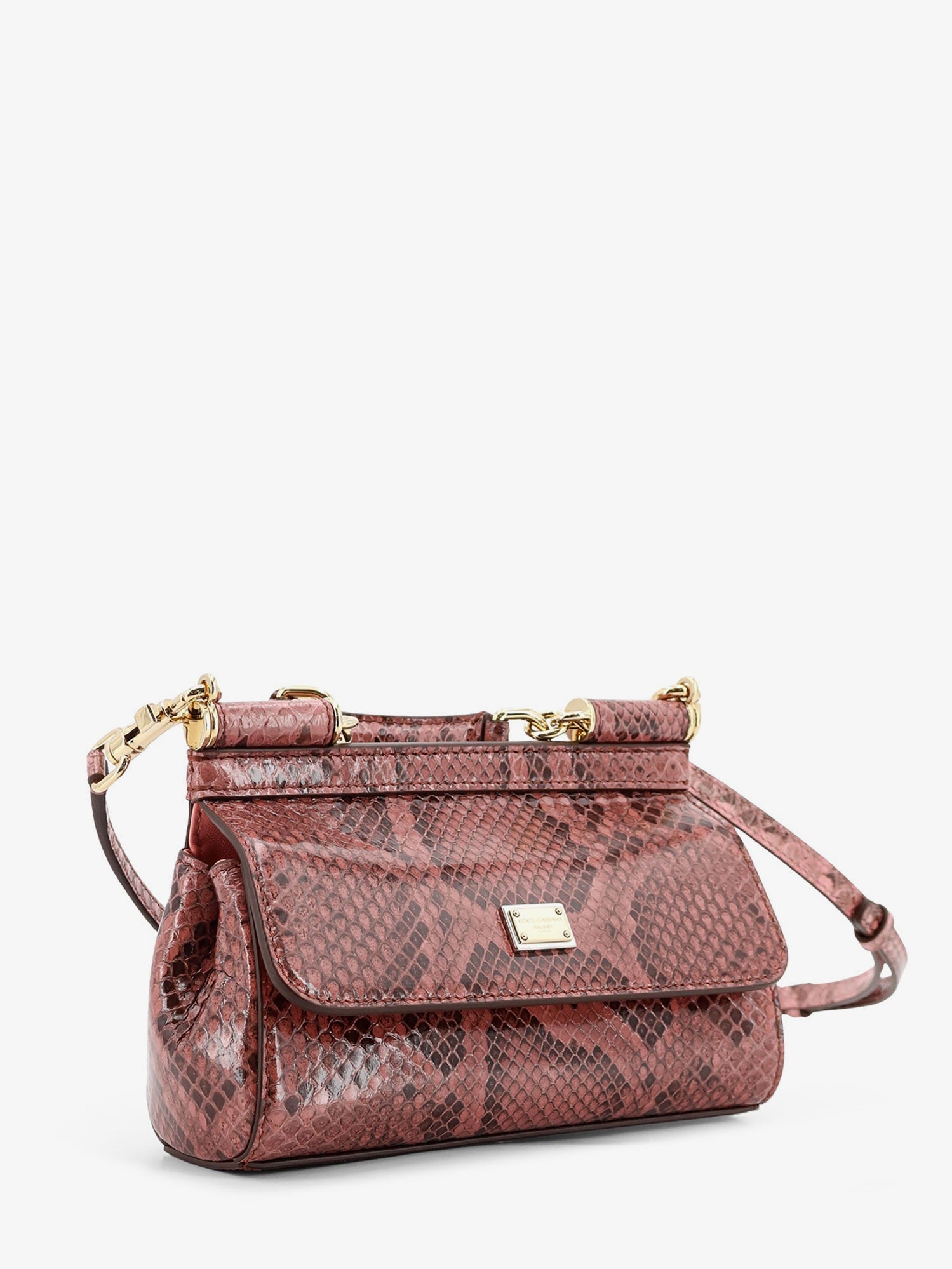 Dolce & Gabbana Sicily Shiny Python Mini Handbag