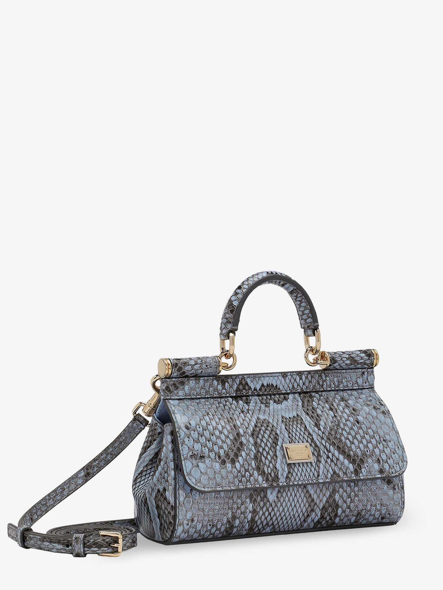 Dolce & Gabbana Sicily Shiny Python Mini Handbag