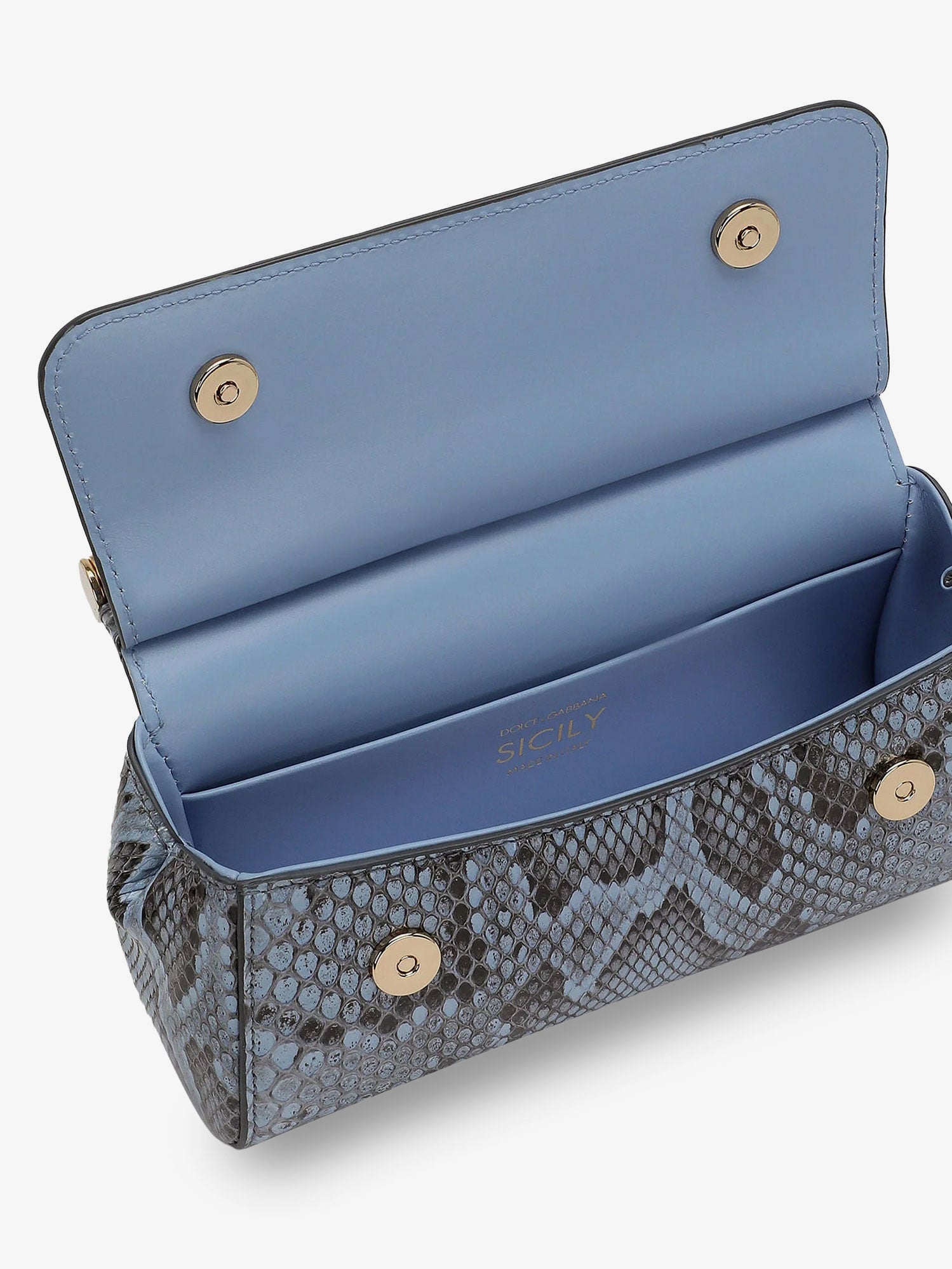 Dolce & Gabbana Sicily Shiny Python Mini Handbag