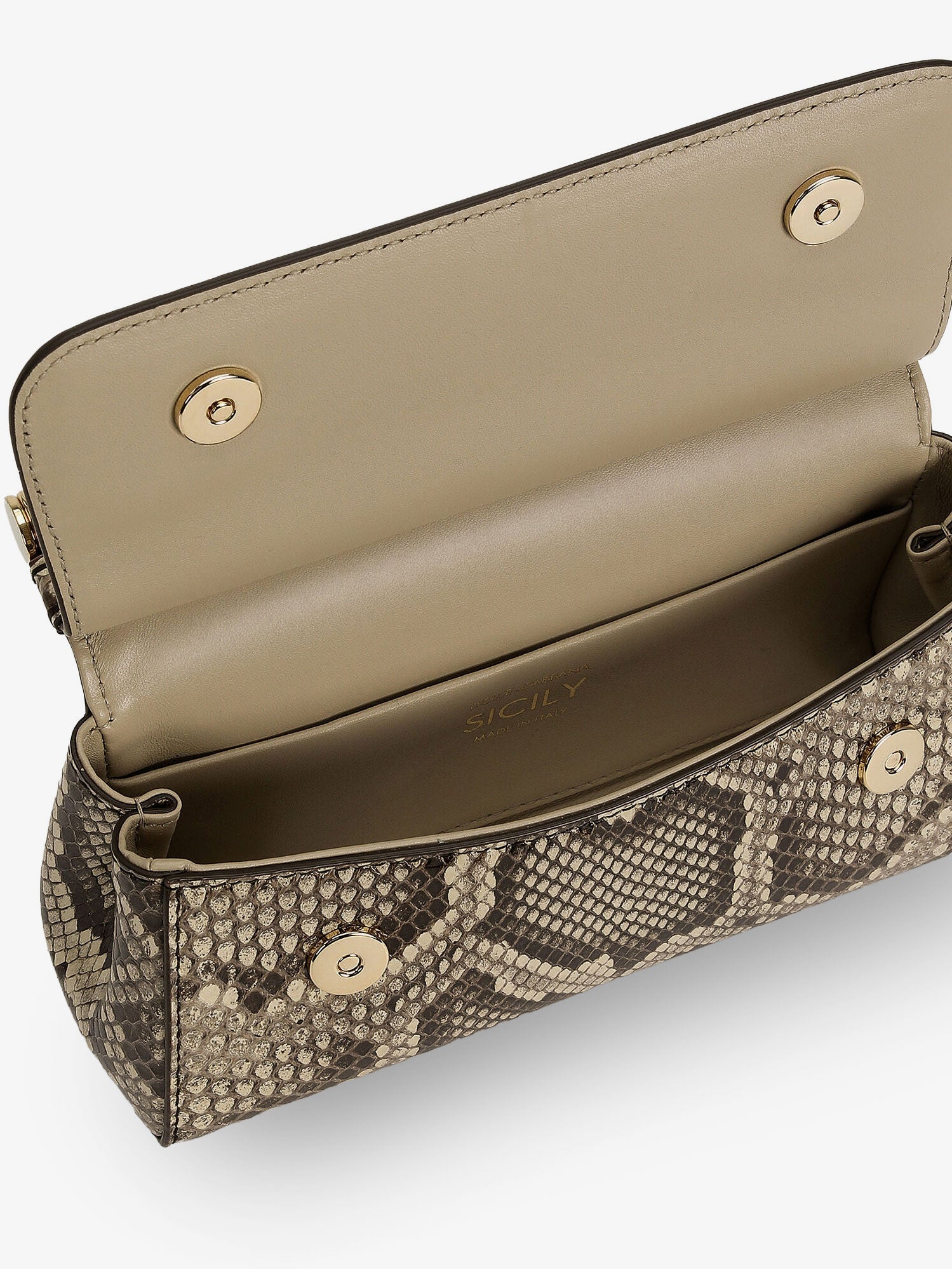 Dolce & Gabbana Sicily Shiny Python Mini Handbag