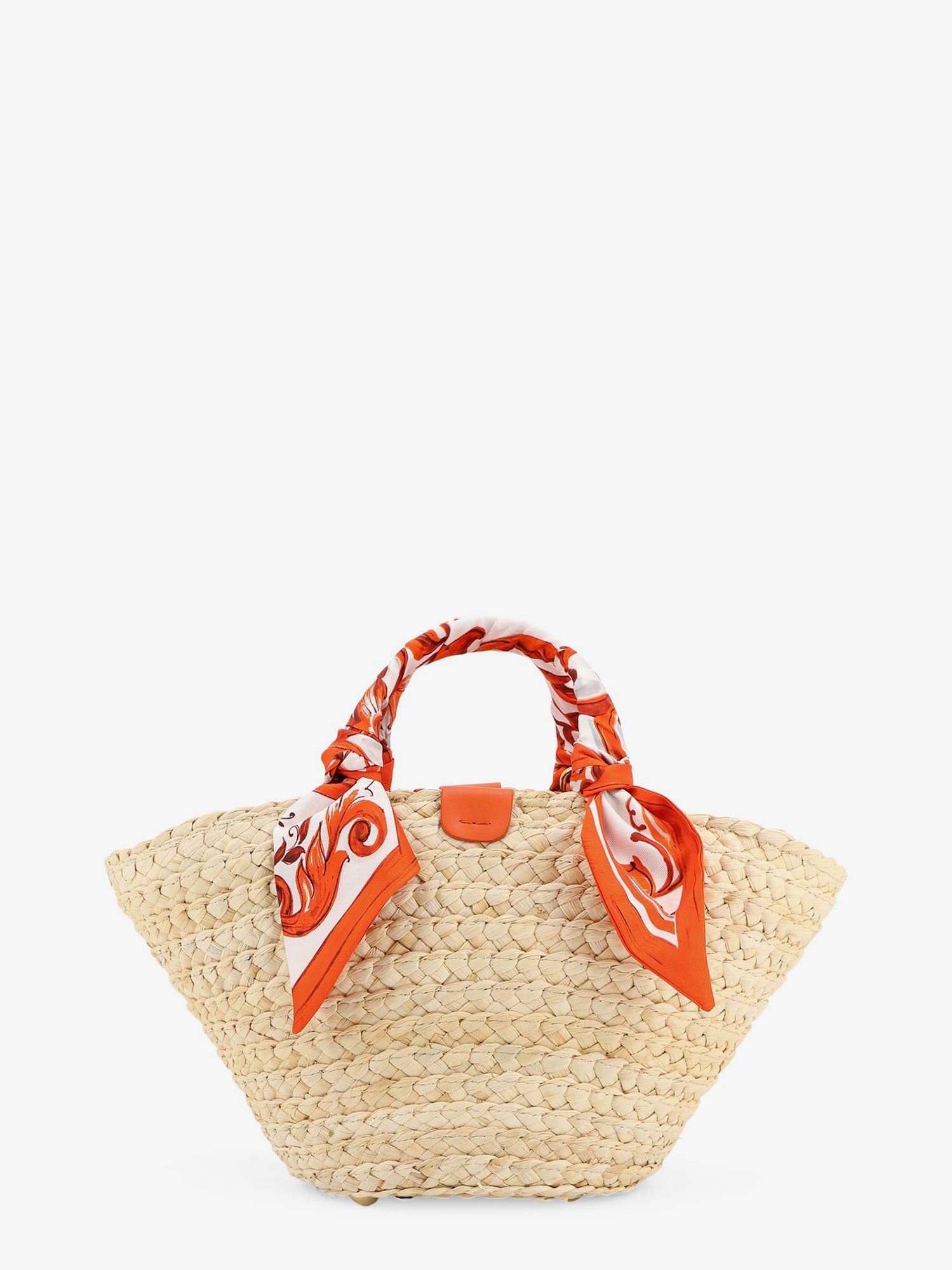 Dolce & Gabbana Maiolica Shoulder Bag In Leather And Raffia