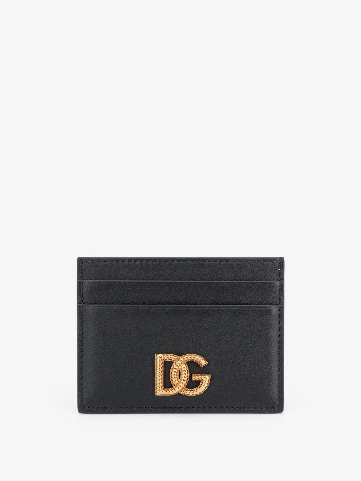 Dolce & Gabbana Leather Card Holder With Metal Dg Logo
