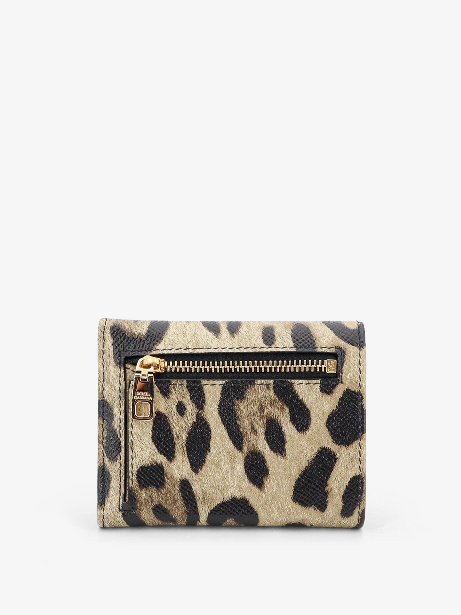 Dolce & Gabbana Hammered Leather Wallet With Animal Print