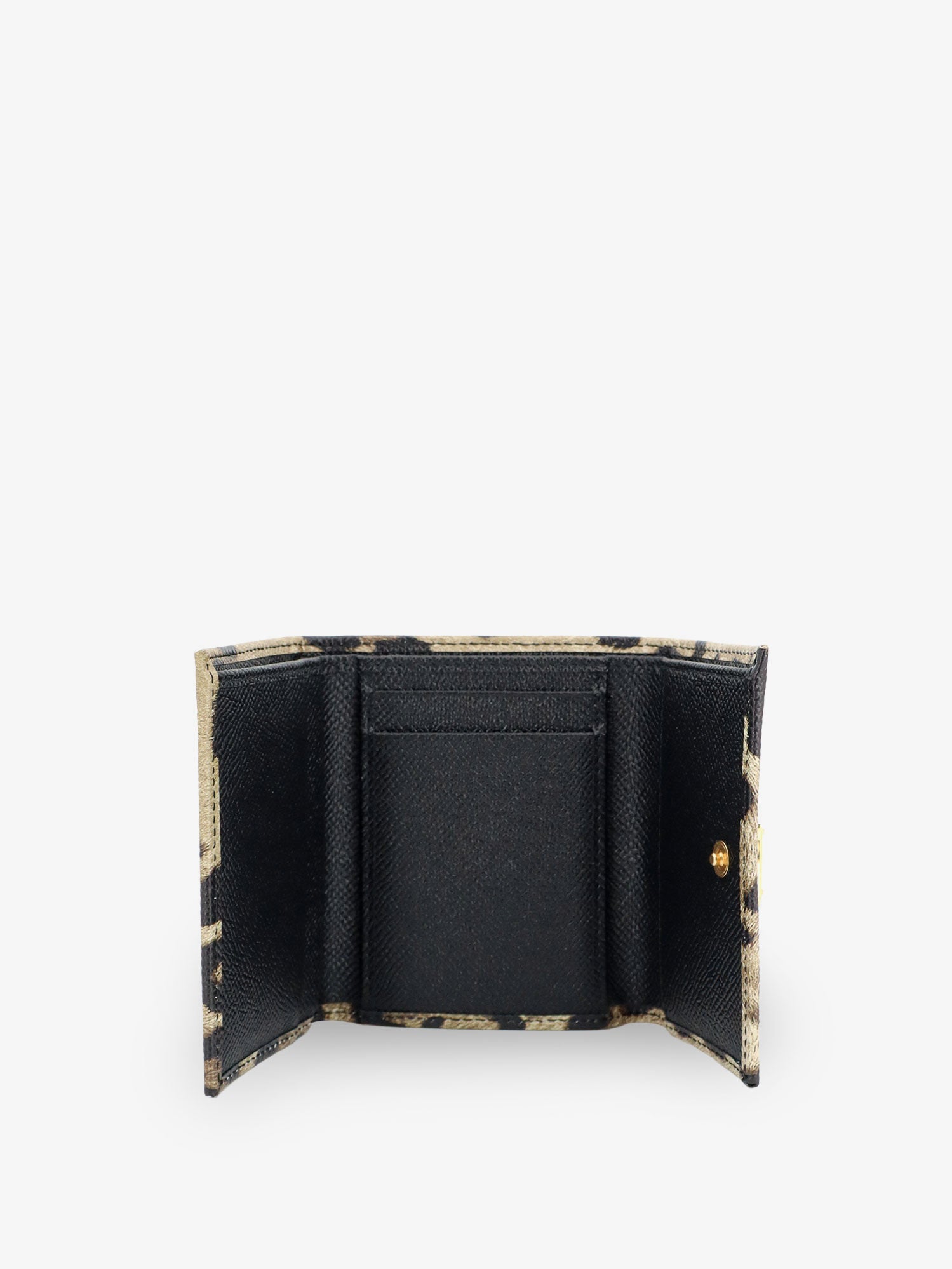 Dolce & Gabbana Hammered Leather Wallet With Animal Print