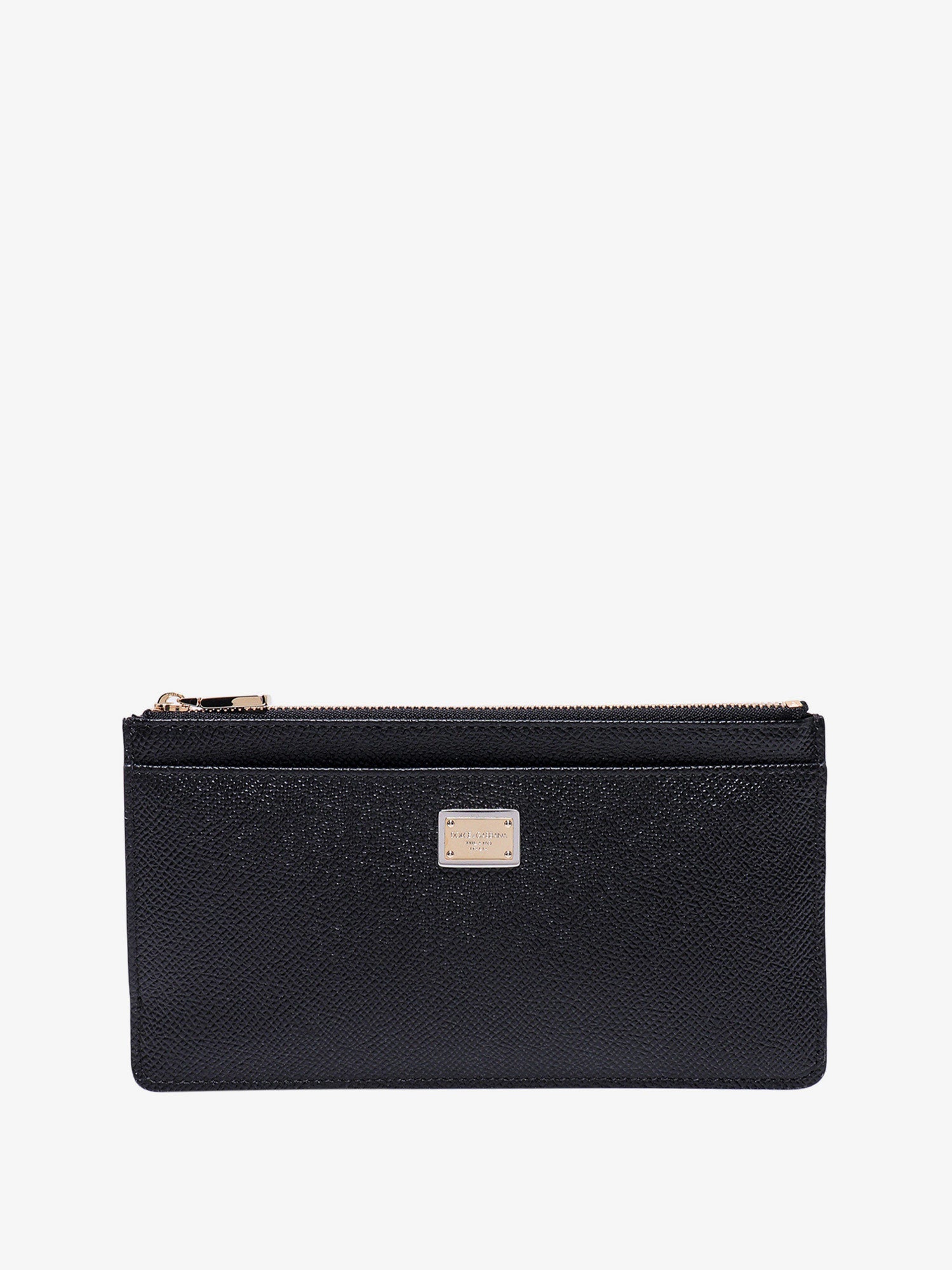 Dolce & Gabbana Hammered Leather Card Holder With Metal Tag