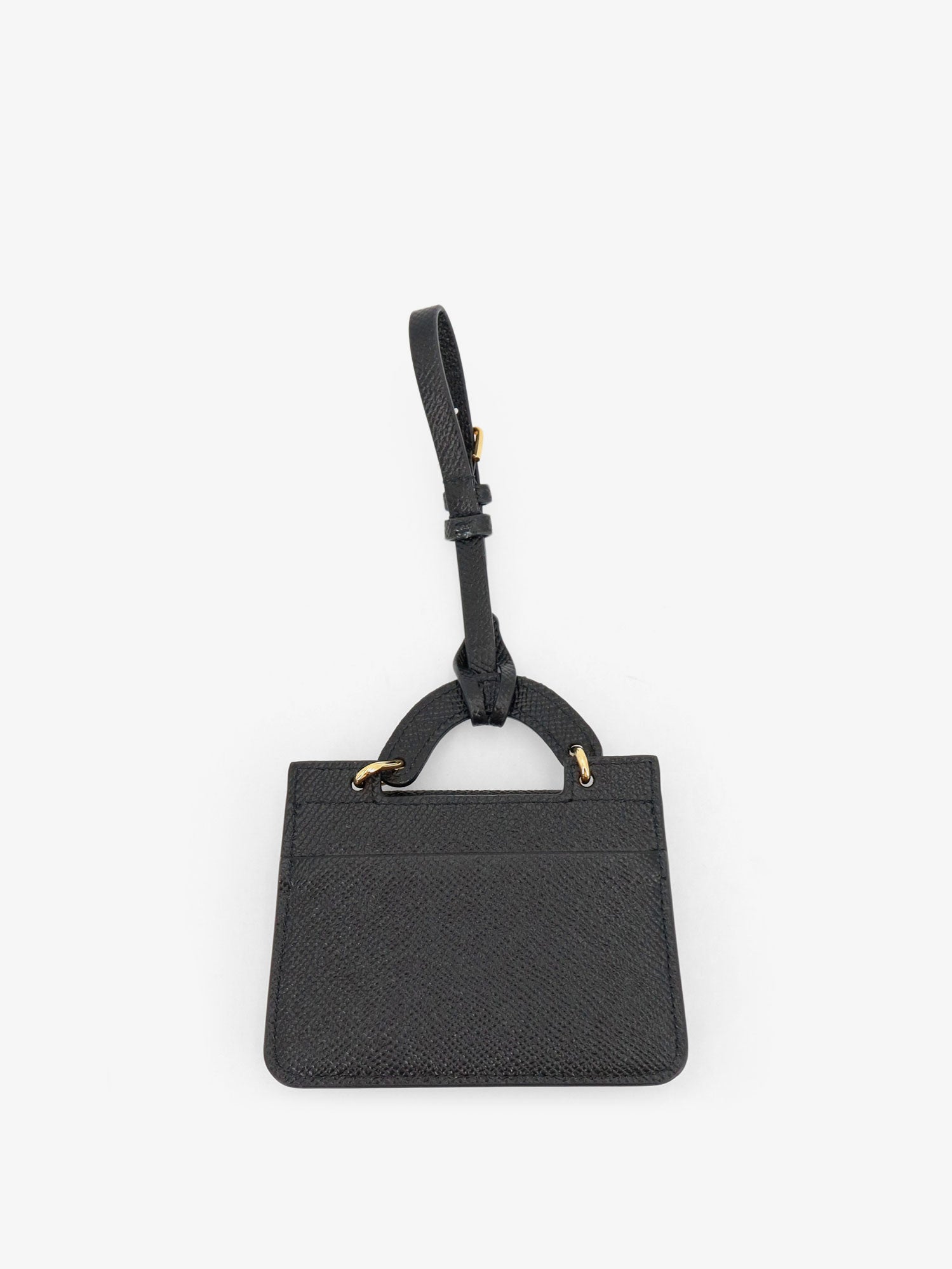 Dolce & Gabbana Hammered Leather Card Holder With Metal Logo Tag