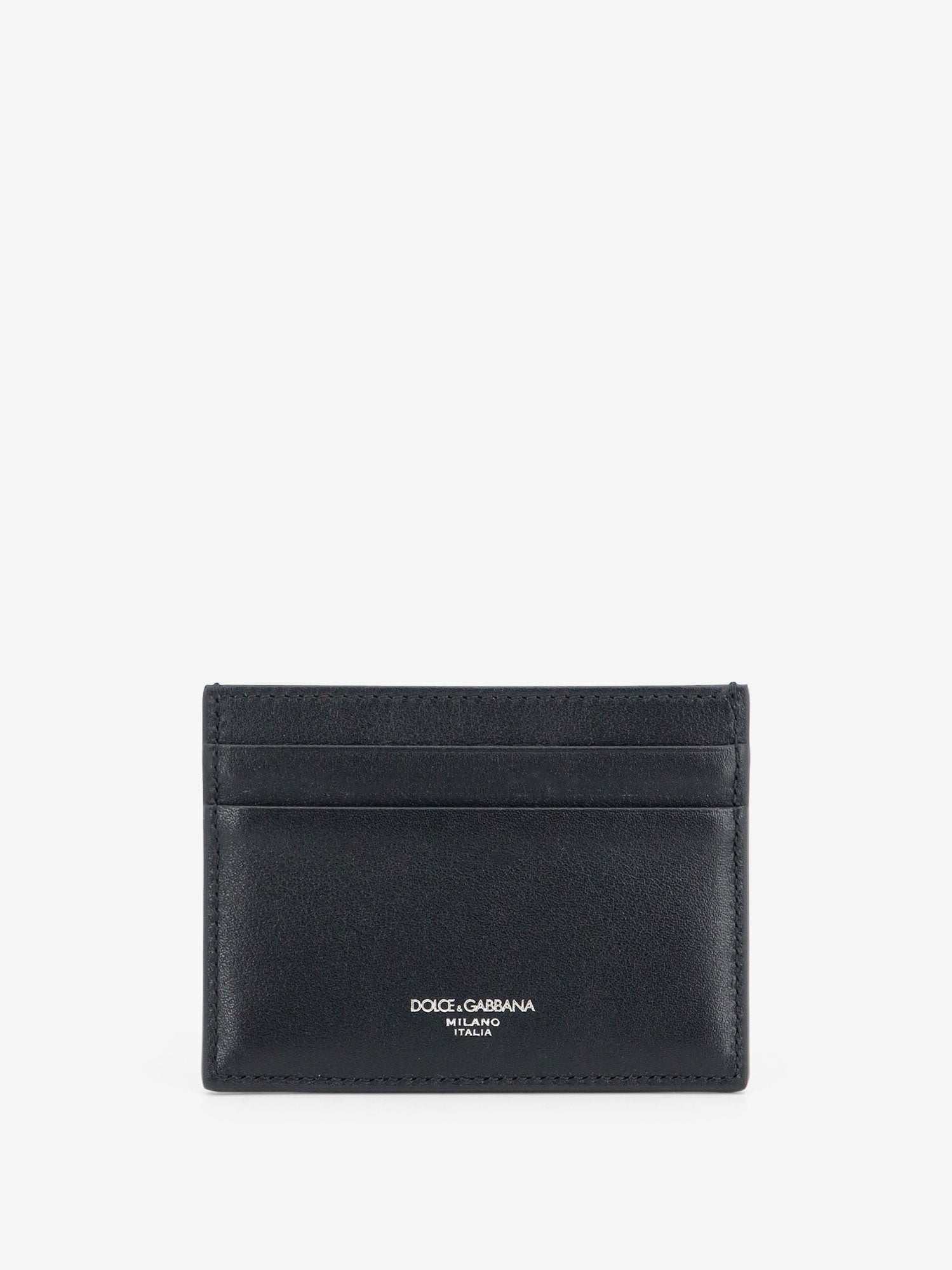 Dolce & Gabbana Leather Card Holder With Woven Pattern
