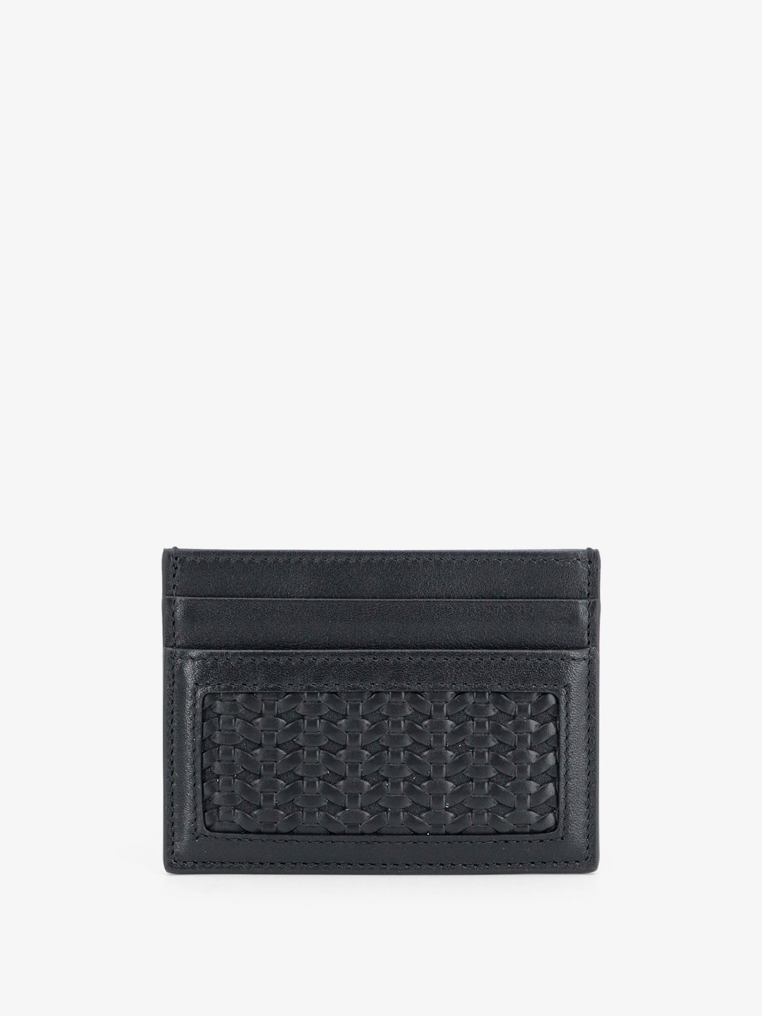 Dolce & Gabbana Leather Card Holder With Woven Pattern