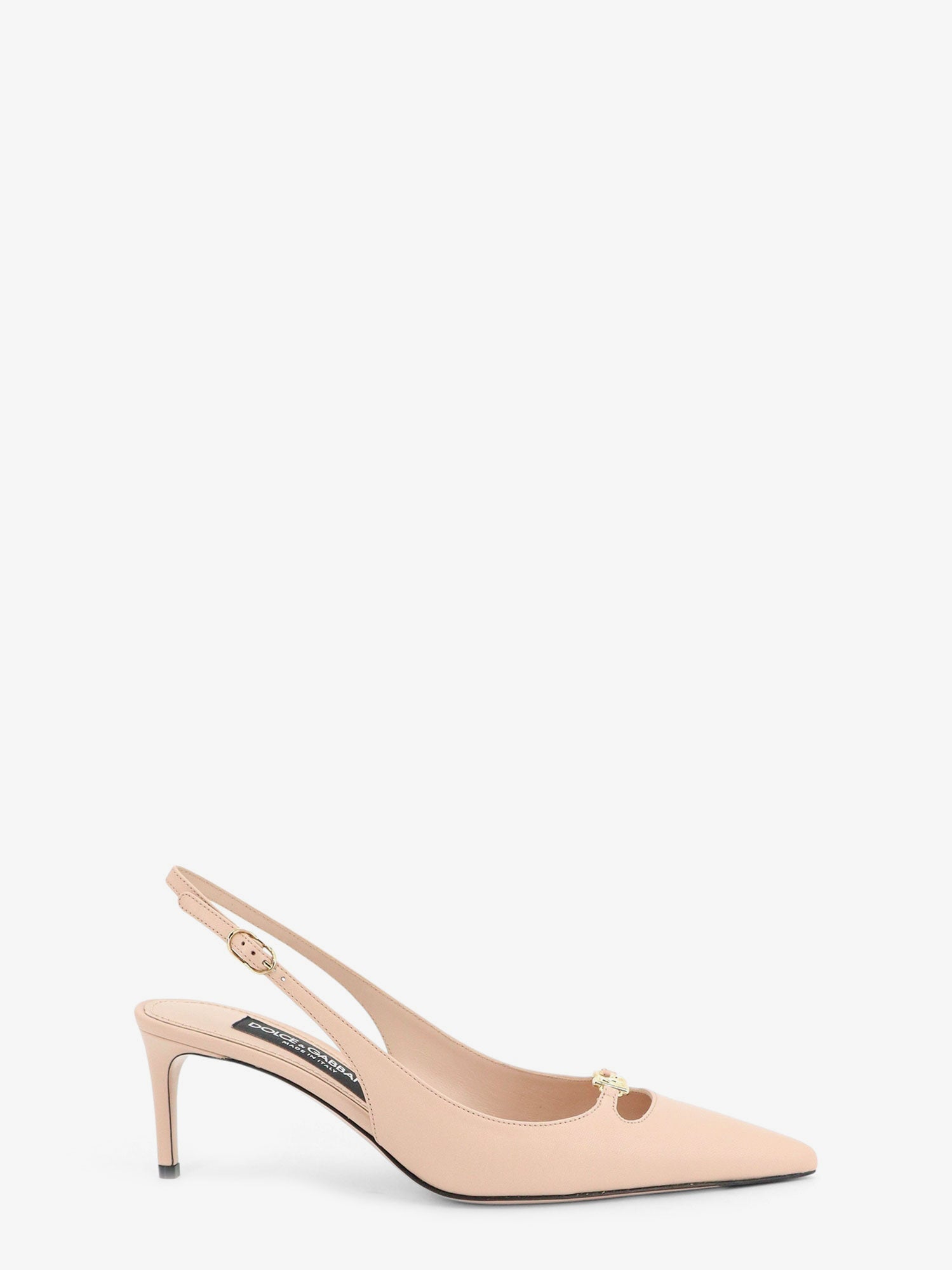 Dolce & Gabbana Leather Pumps With Metal Dg Logo