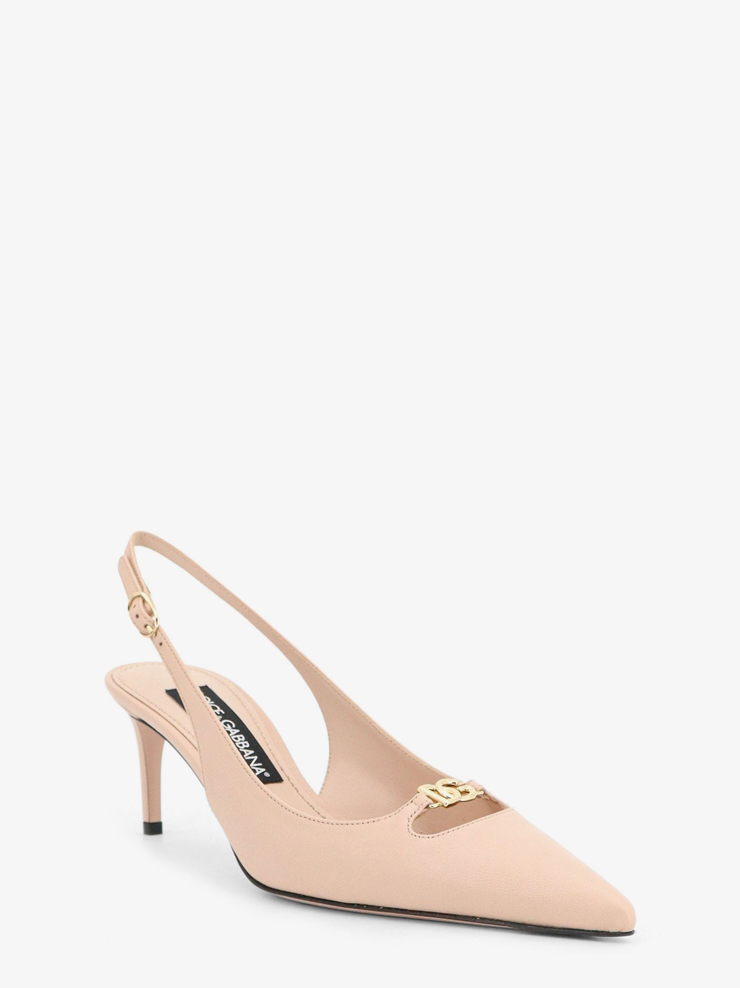 Dolce & Gabbana Leather Pumps With Metal Dg Logo