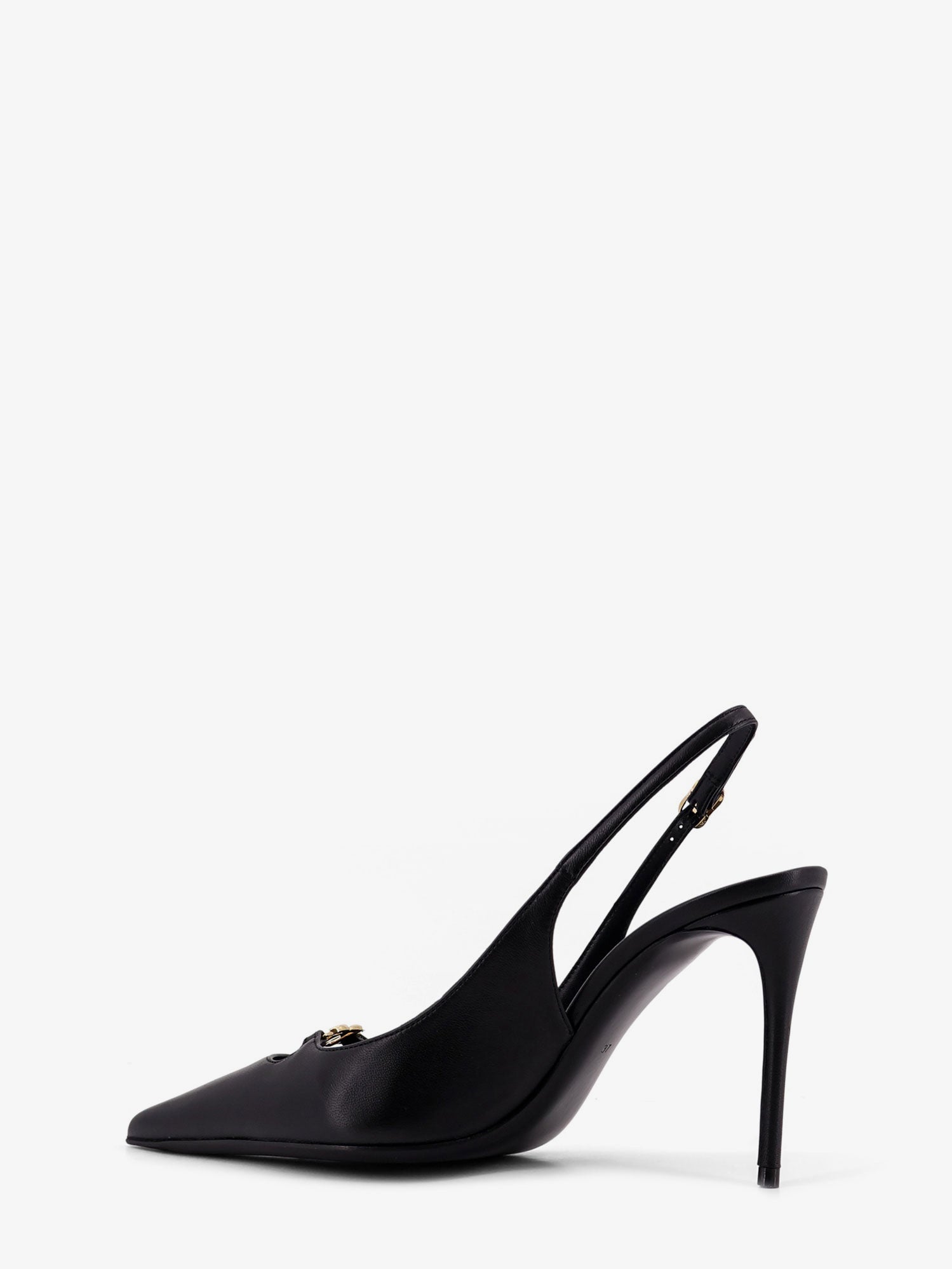 Dolce & Gabbana Leather Pump With Metal Dg Logo