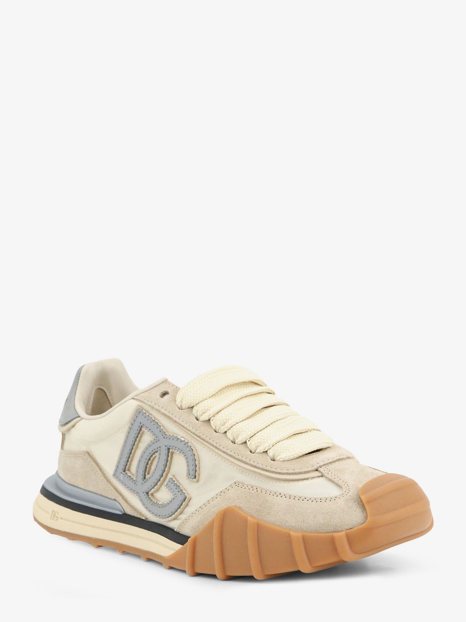 Dolce & Gabbana Nylon And Suede Sneakers With Dg Logo On The Side