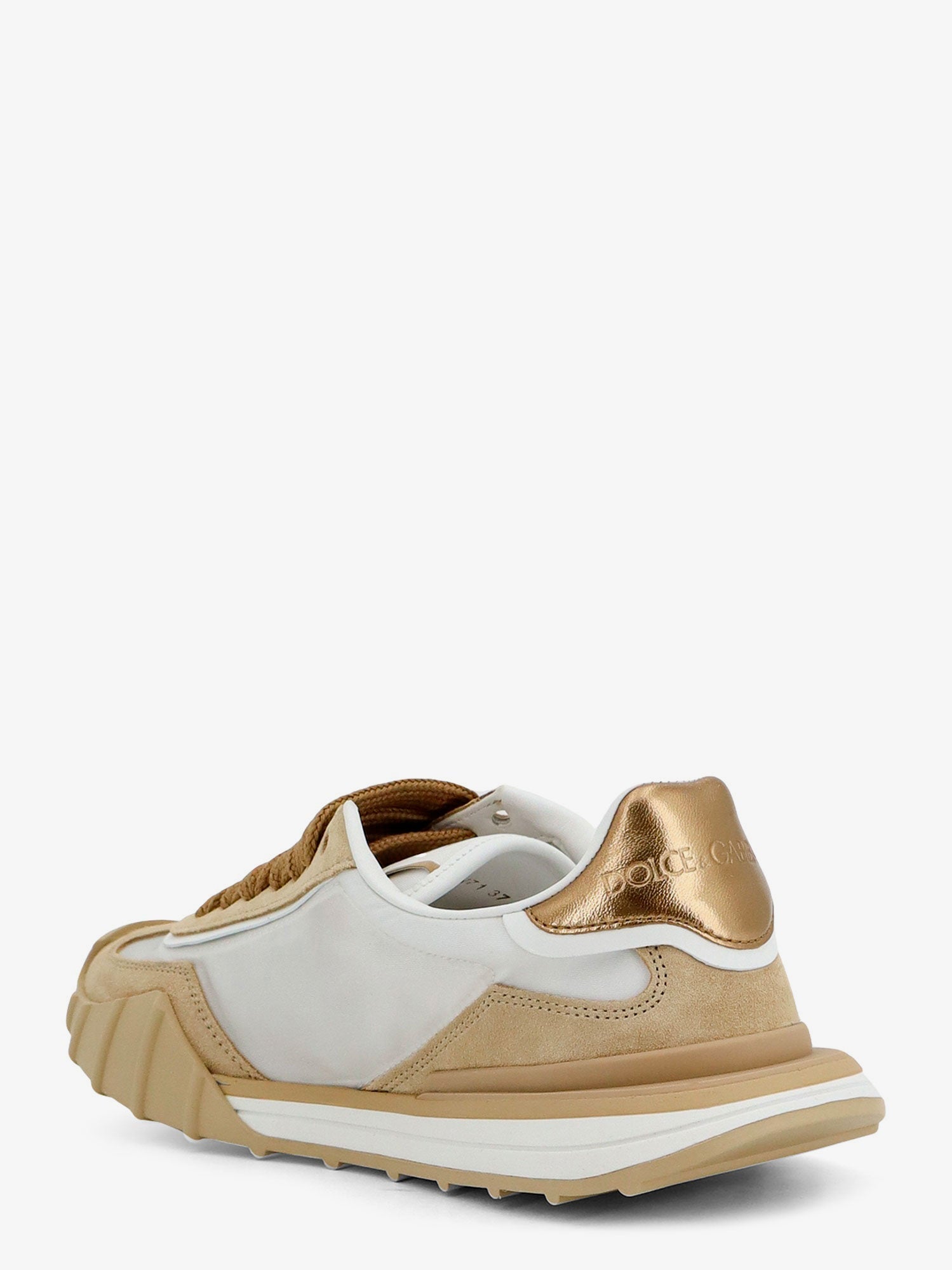 Dolce & Gabbana Nylon And Suede Sneakers With Rhinestone Dg Logo