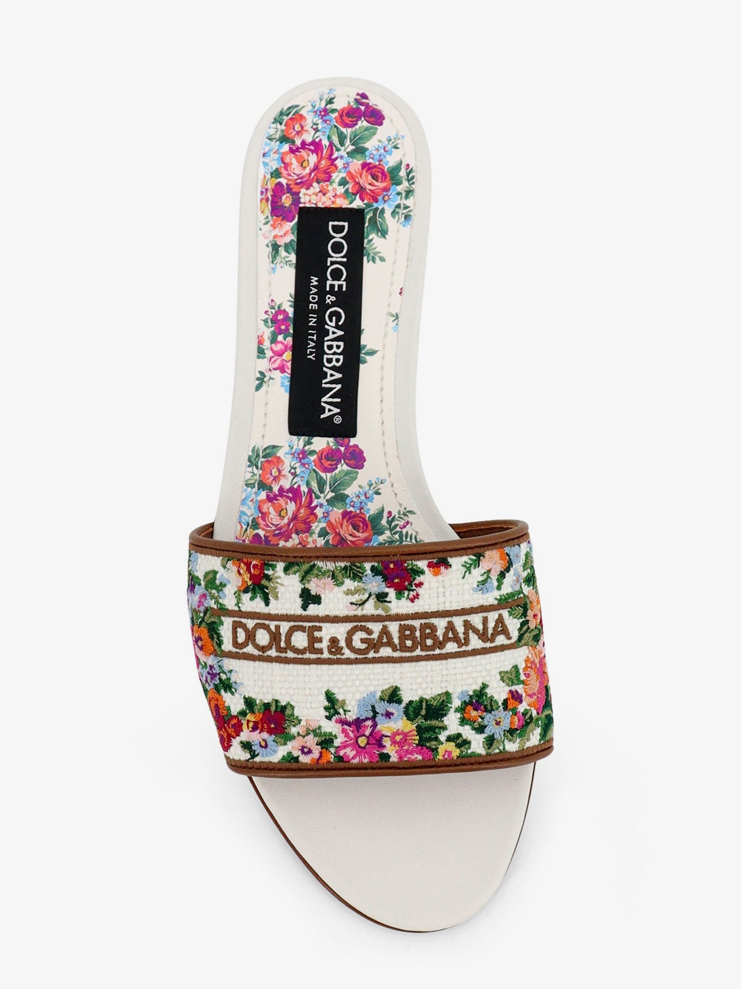 Dolce & Gabbana Canvas Sandals With All-over Embroidery