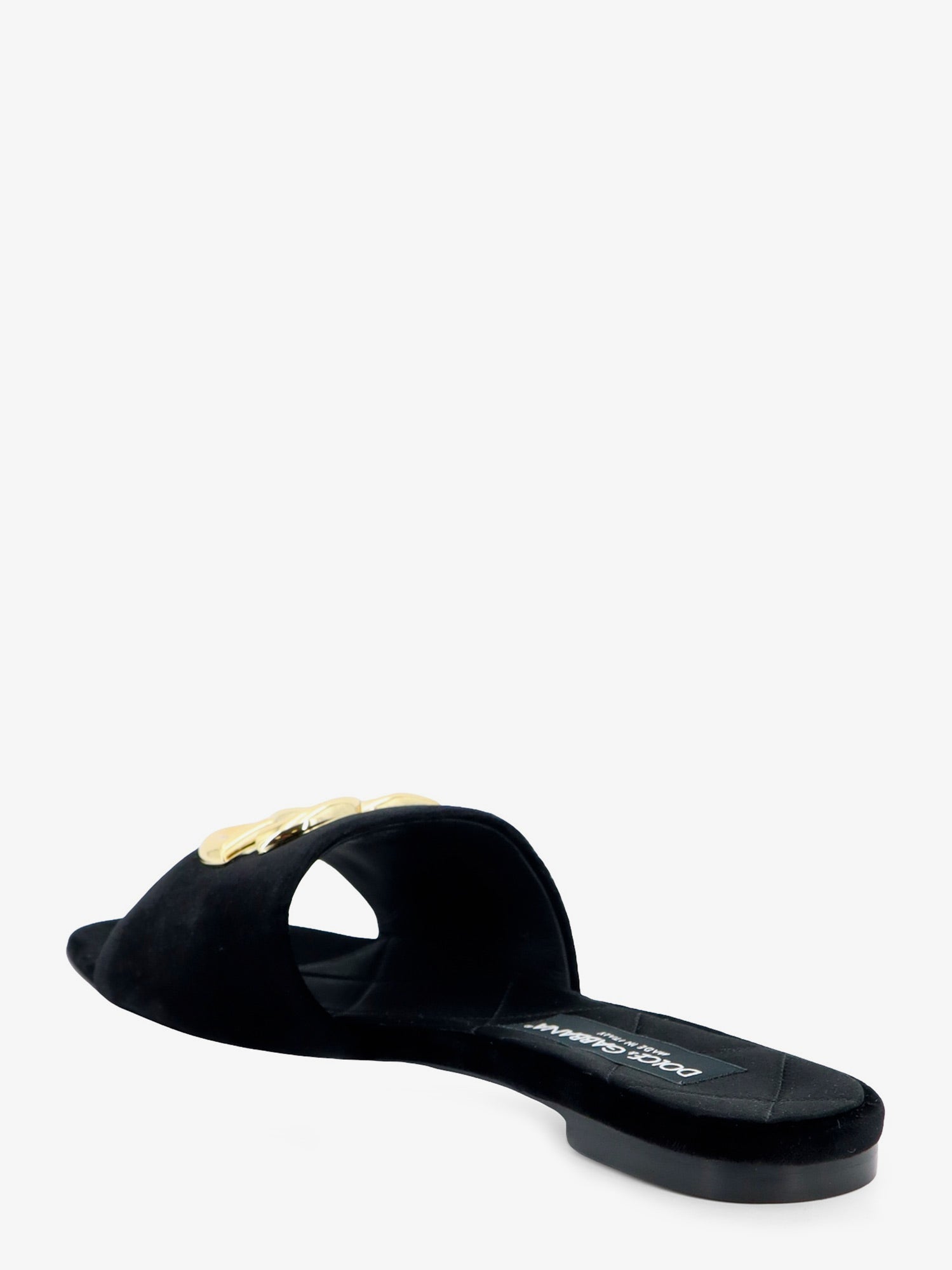 Dolce & Gabbana Velvet Sandals With Dg Logo On The Front