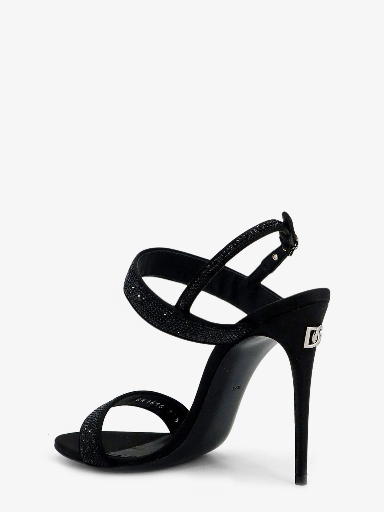 Dolce & Gabbana Satin Sandals With All-over Rhinestones