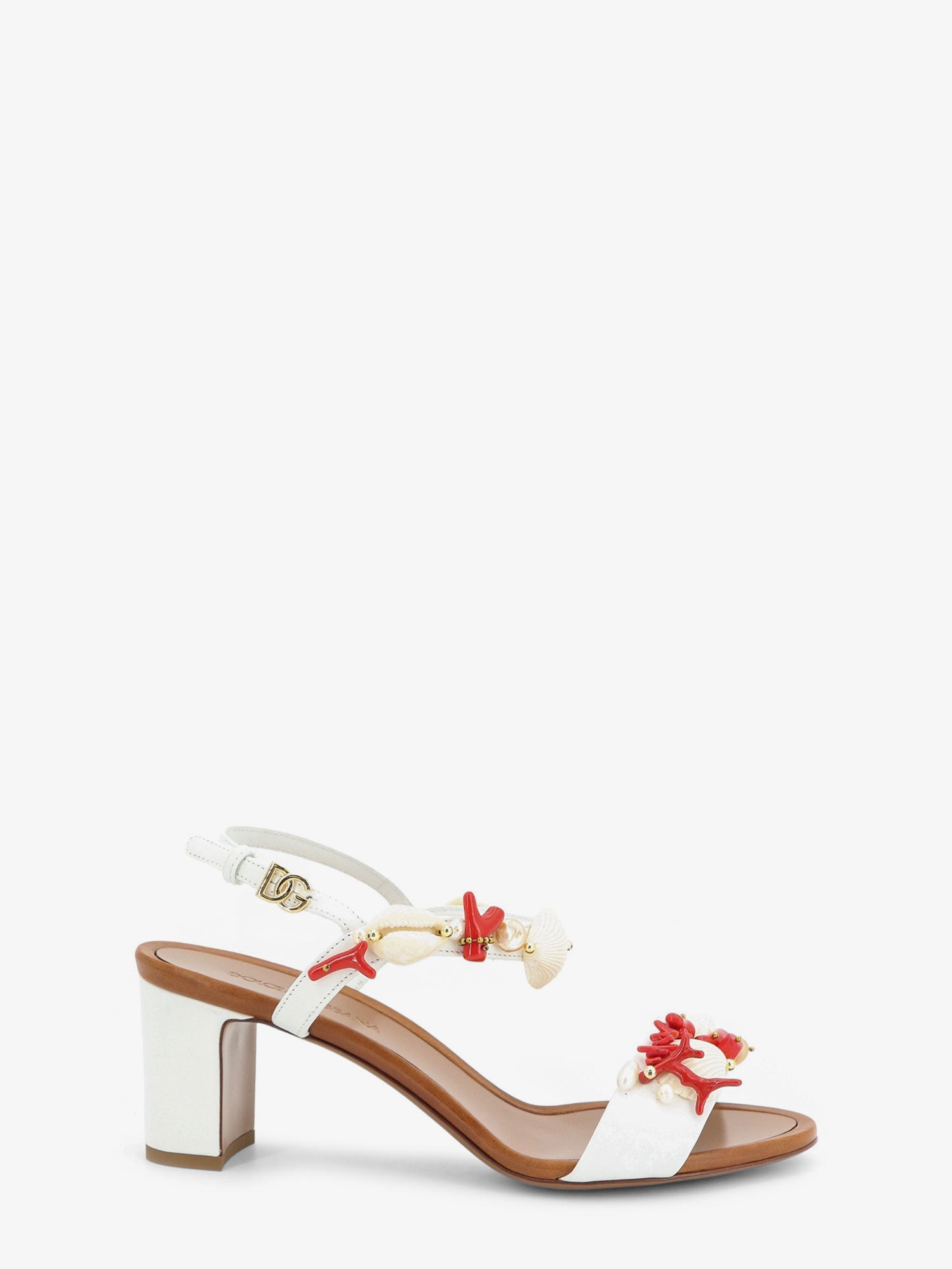 Dolce & Gabbana Leather Sandals With Sea Coral Details