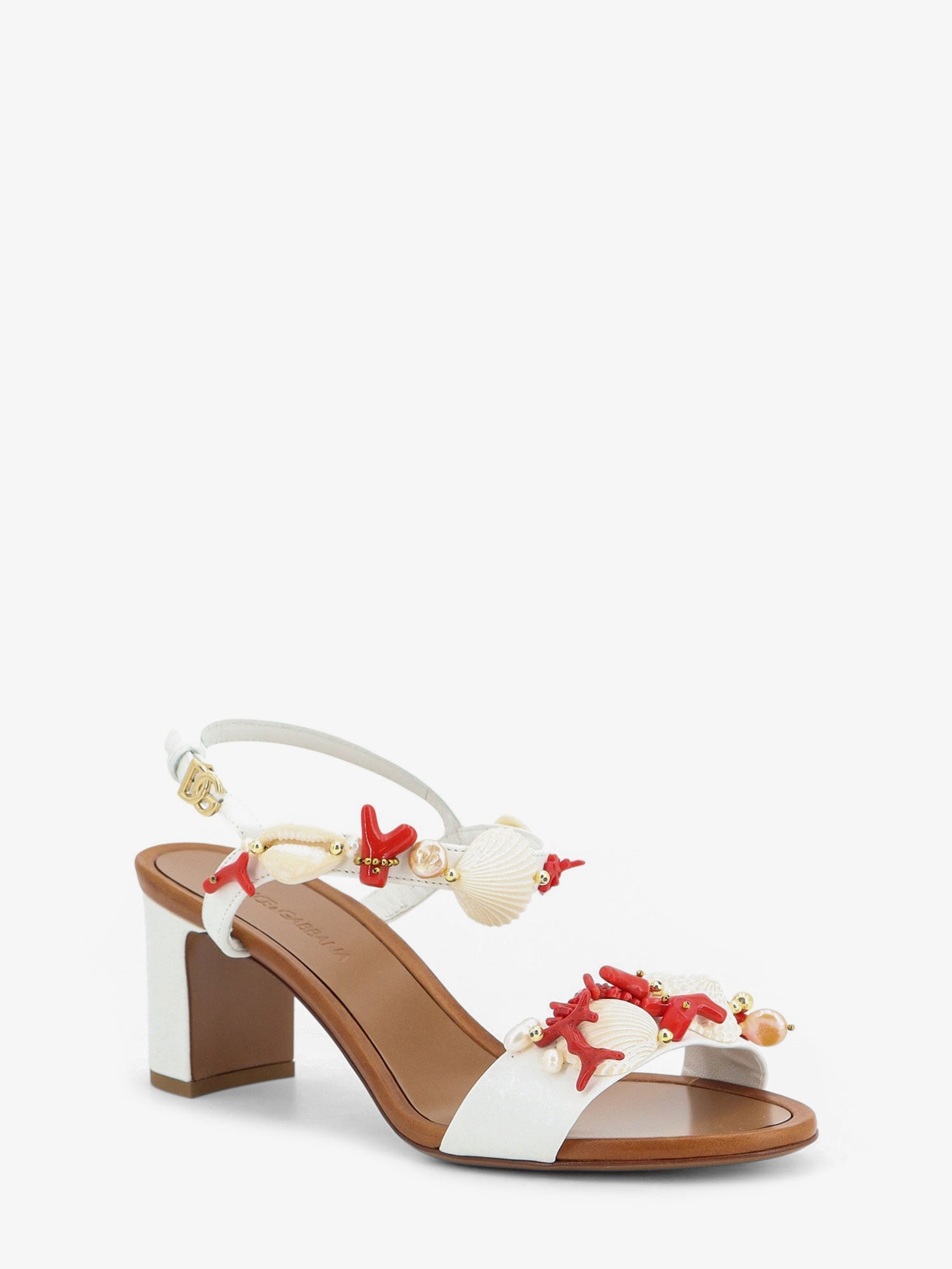 Dolce & Gabbana Leather Sandals With Sea Coral Details