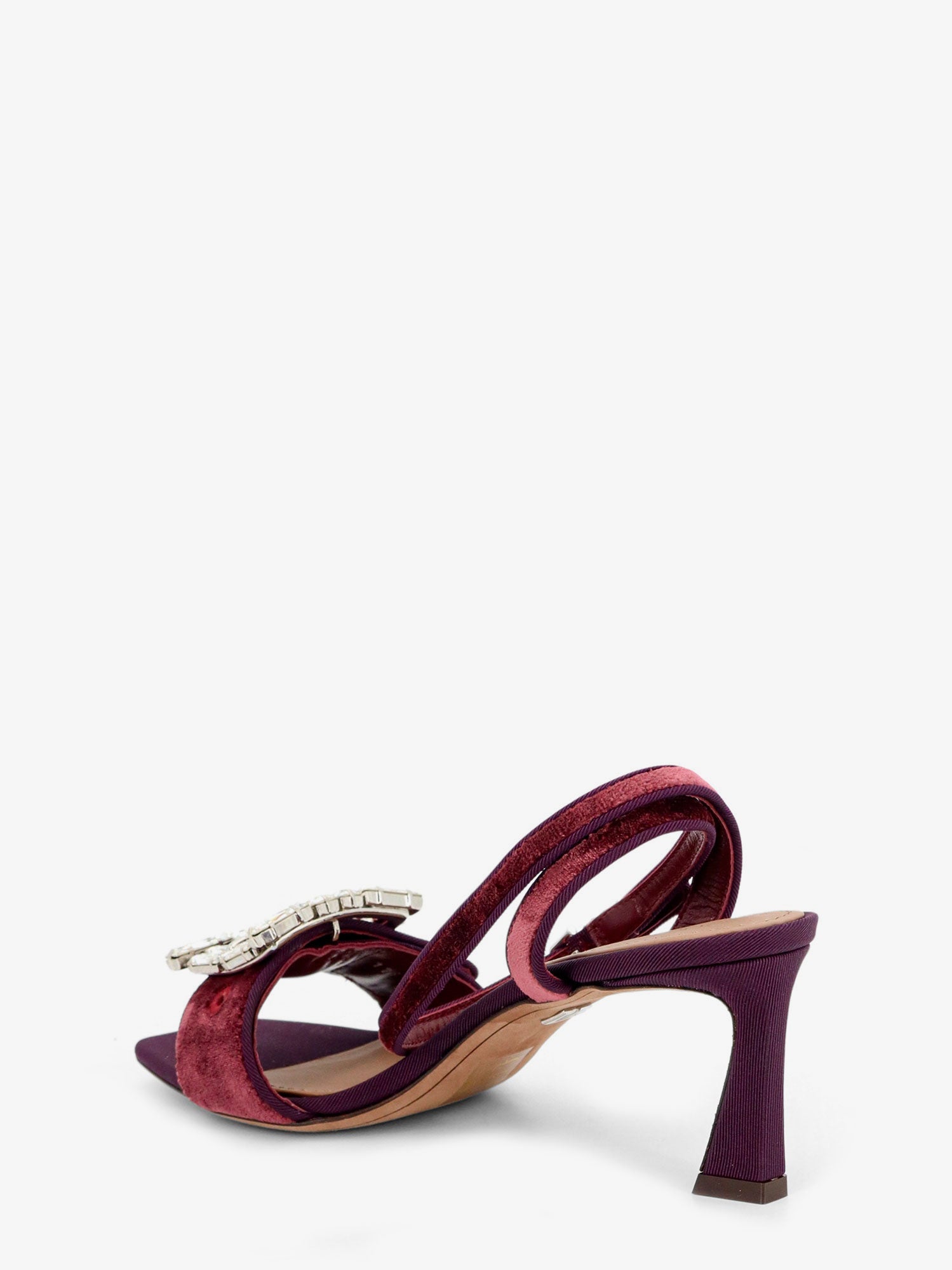 Dolce & Gabbana Sandali In Velluto Con Dettaglio Strass Frontale