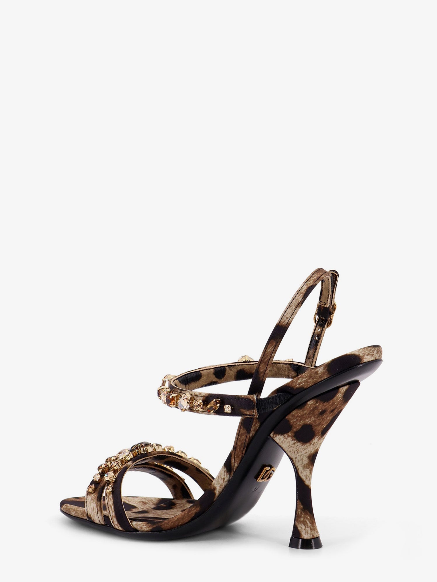 Dolce & Gabbana Satin Sandals With Animal Print