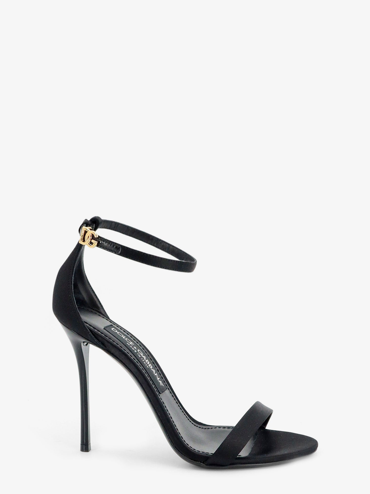 Dolce & Gabbana Satin Sandals With Metal Dg Logo