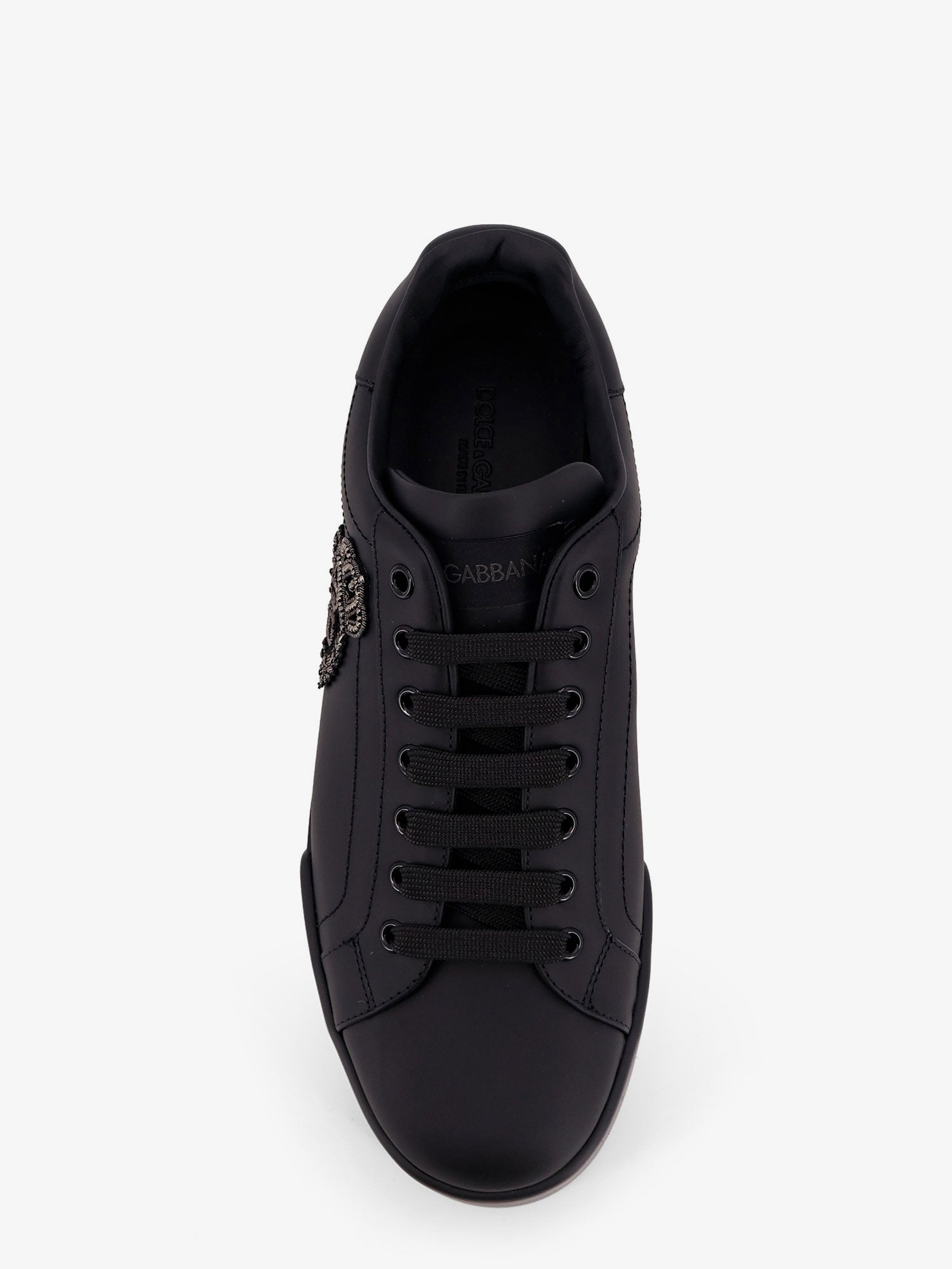 Dolce & Gabbana Leather Sneakers With Embossed Side Logo