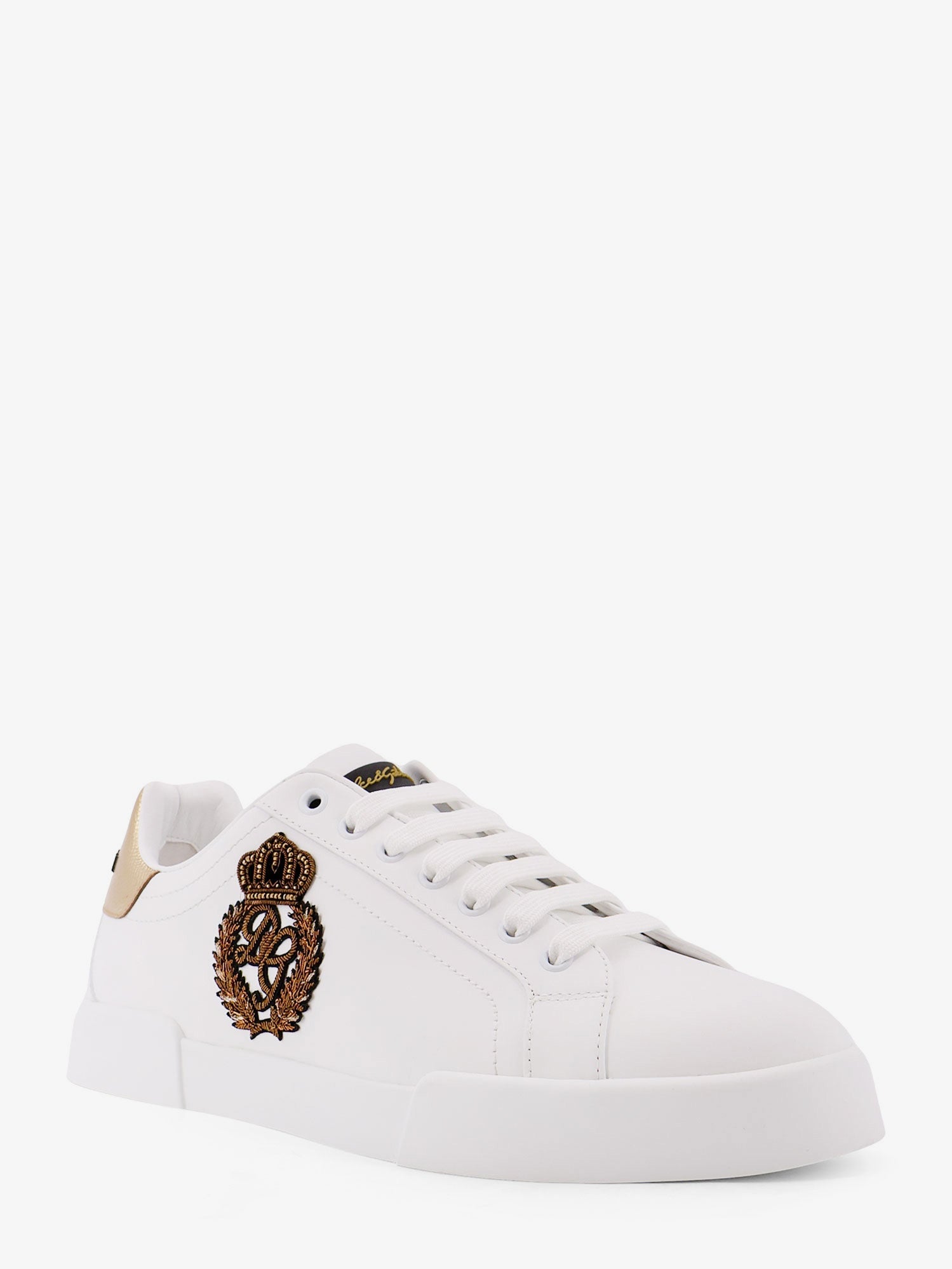Dolce & Gabbana Leather Sneakers With Iconic Patch Logo On The Side