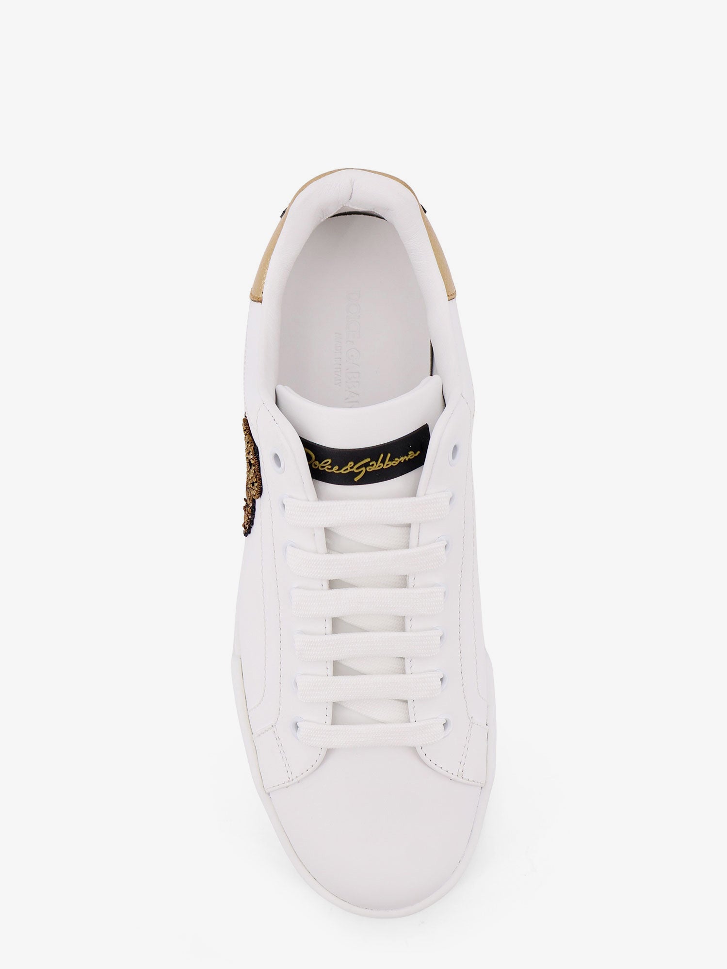 Dolce & Gabbana Leather Sneakers With Iconic Patch Logo On The Side