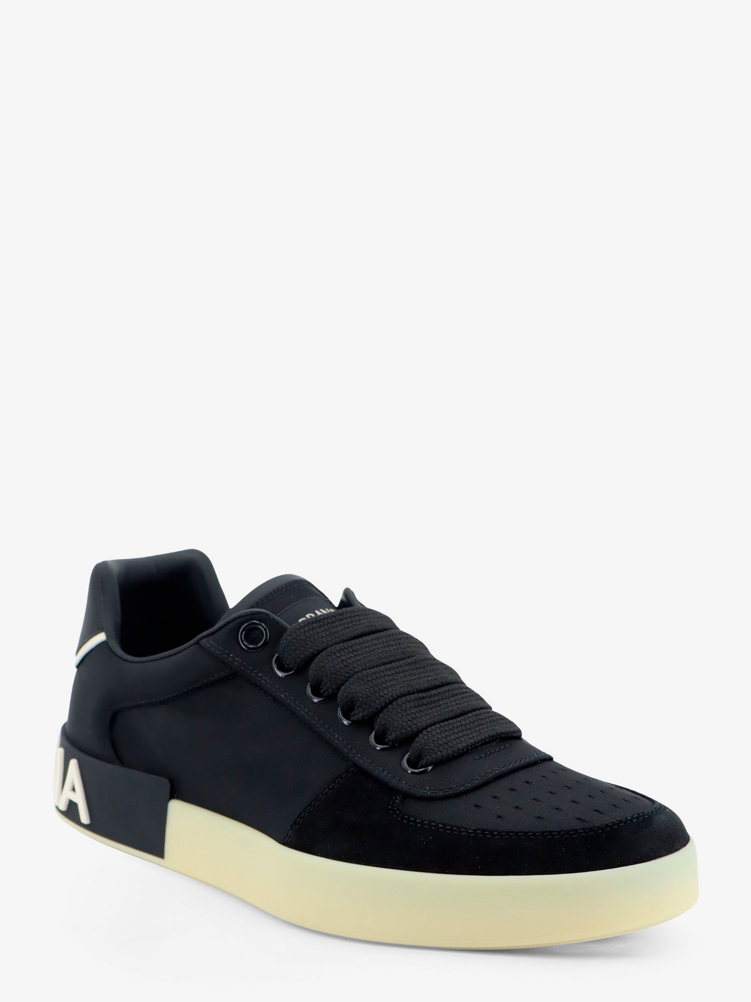 Dolce & Gabbana Nylon And Suede Sneakers With Back Lettering Logo