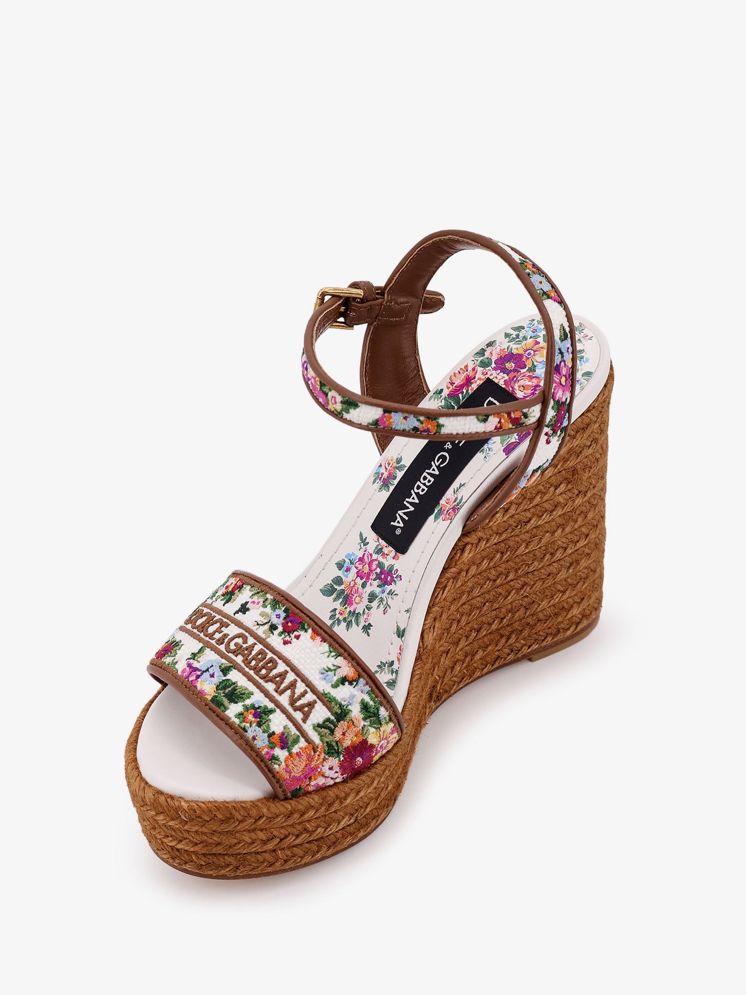 Dolce & Gabbana Raffia Sandals With Floral Embroidery