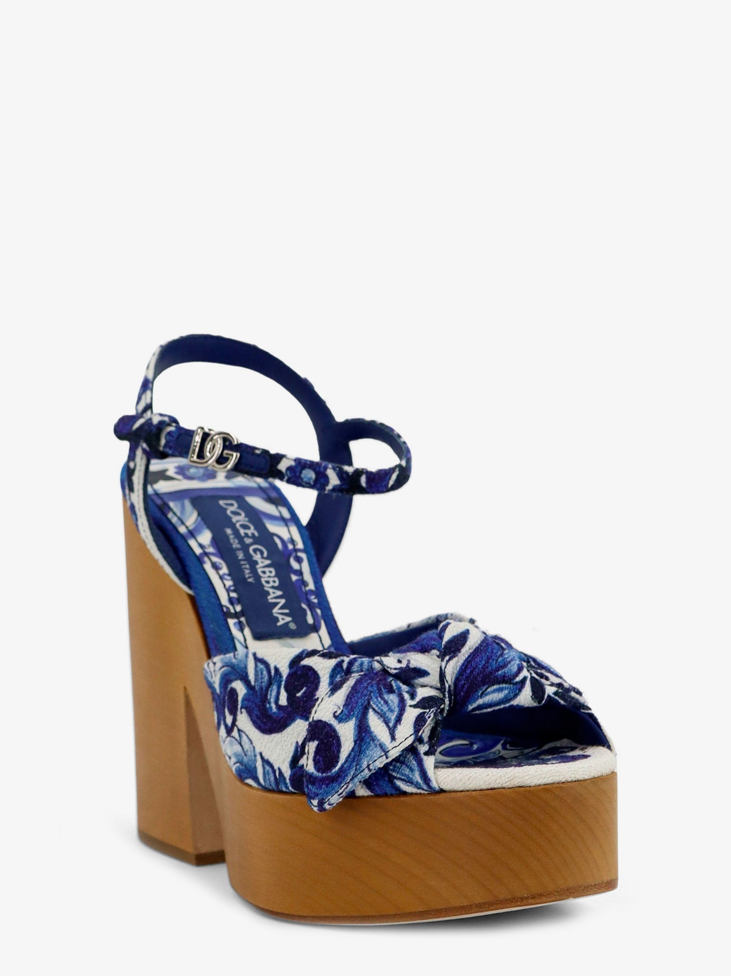 Dolce & Gabbana Canvas Sandals With Maiolica Print
