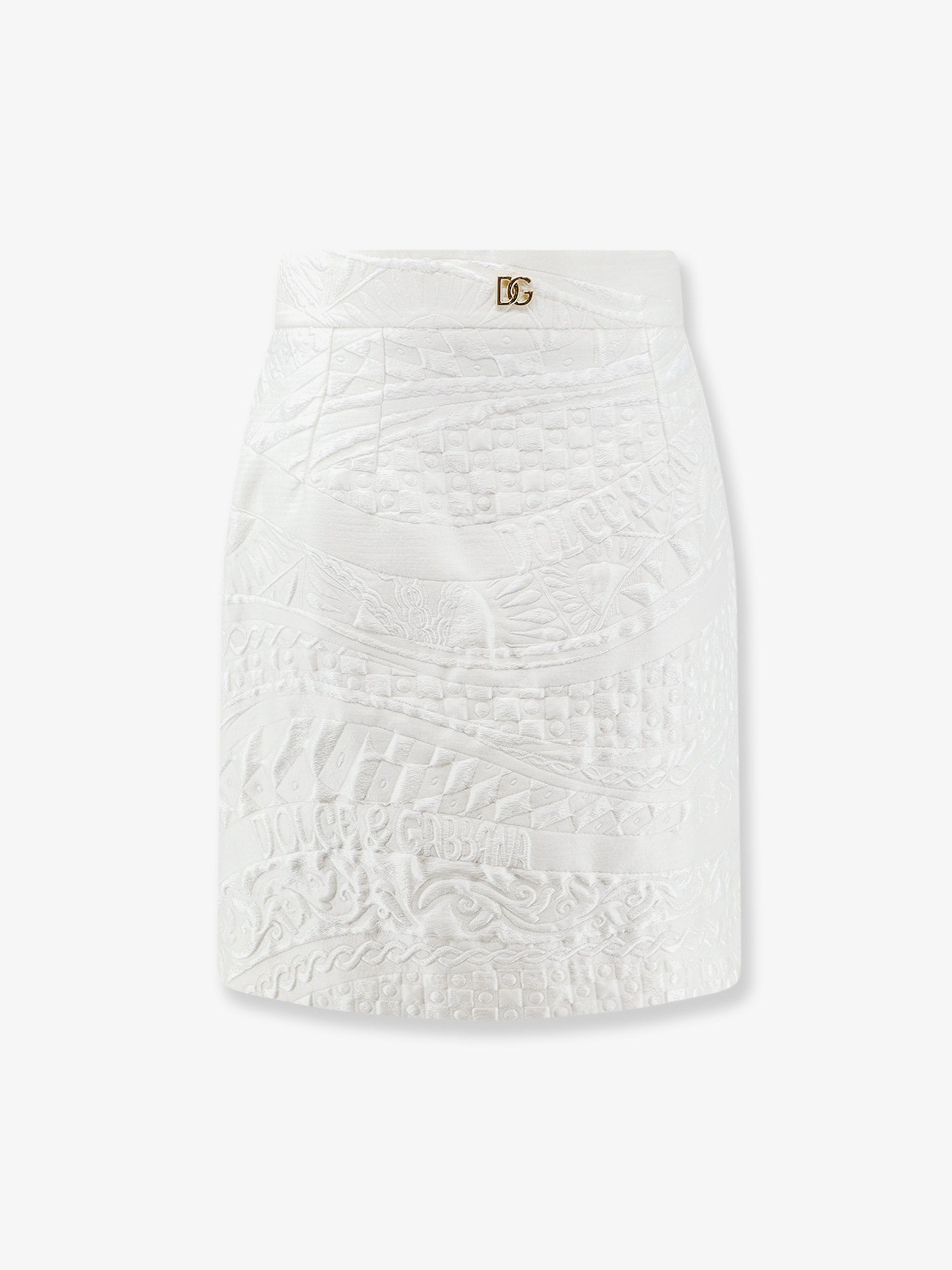 Dolce & Gabbana Brocade Skirt With Dg Logo