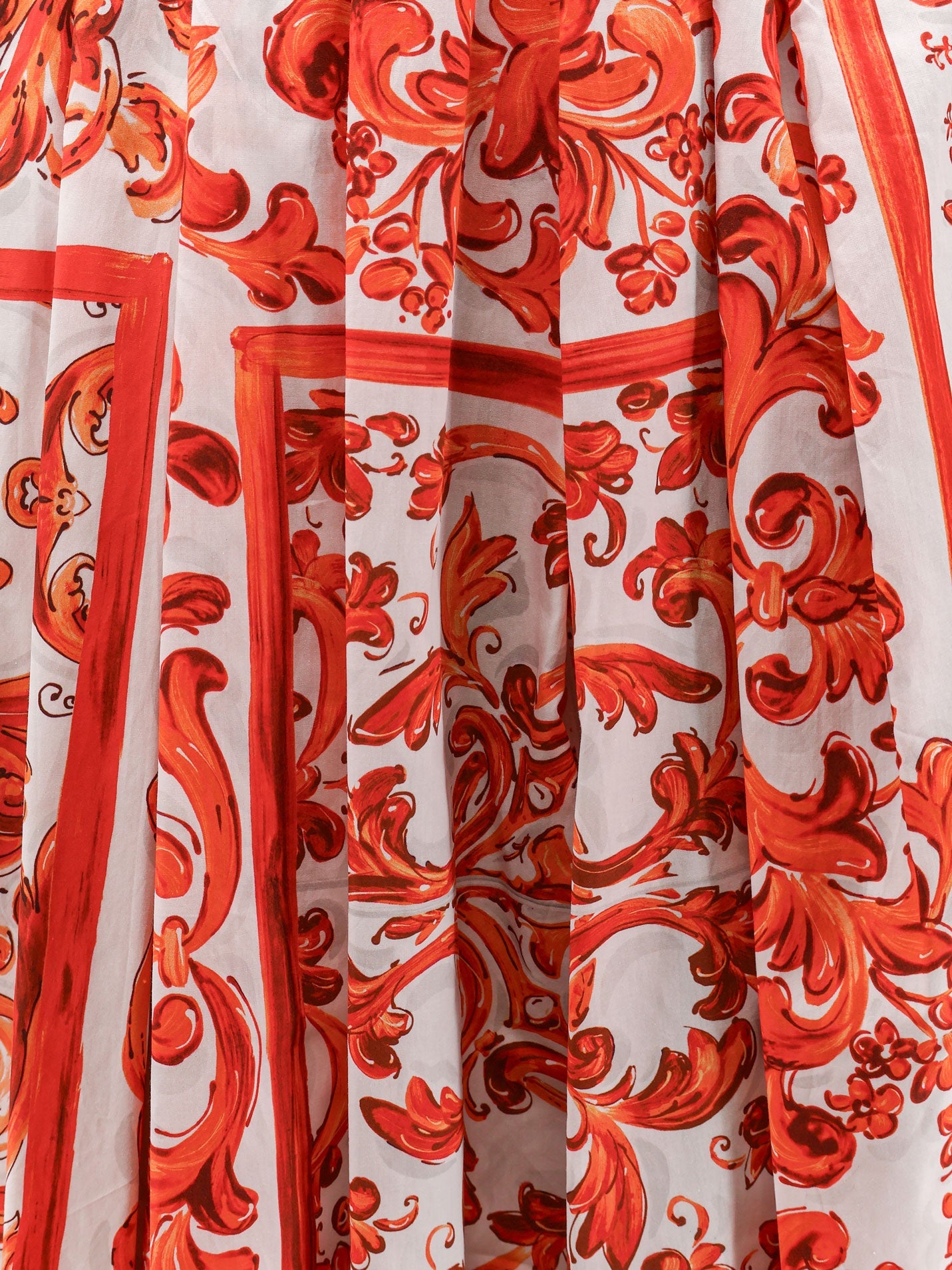 Dolce & Gabbana Cotton Skirt With Maiolica Print
