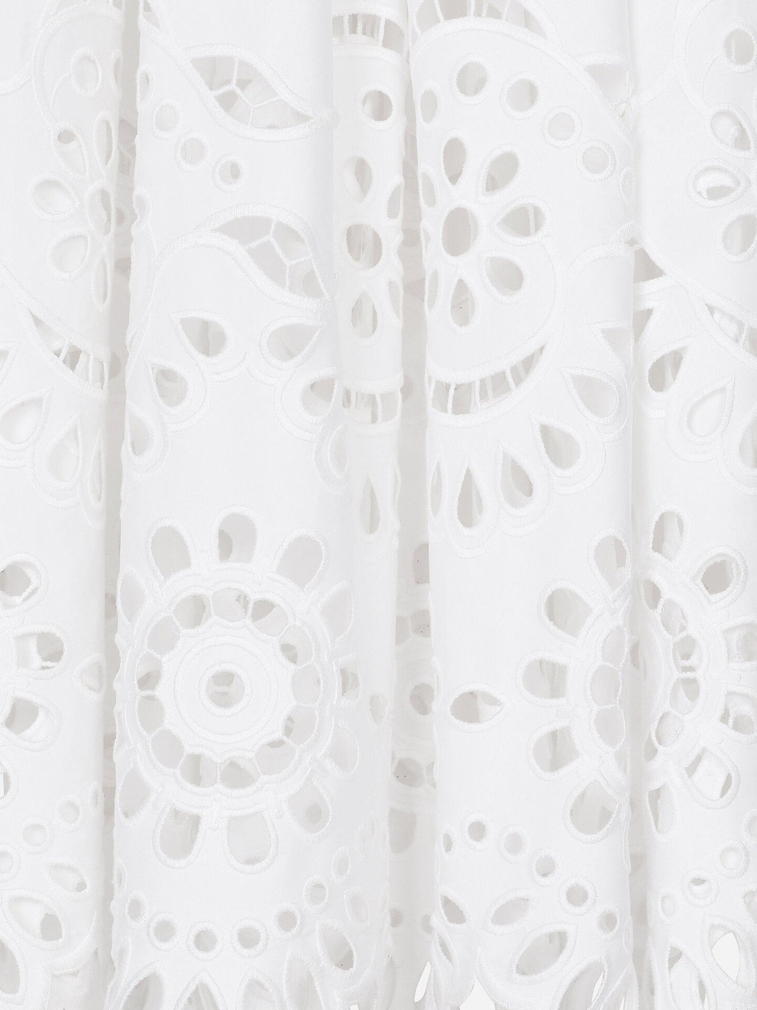 Dolce & Gabbana Long Cotton Poplin Skirt With Cut-out Embroidery